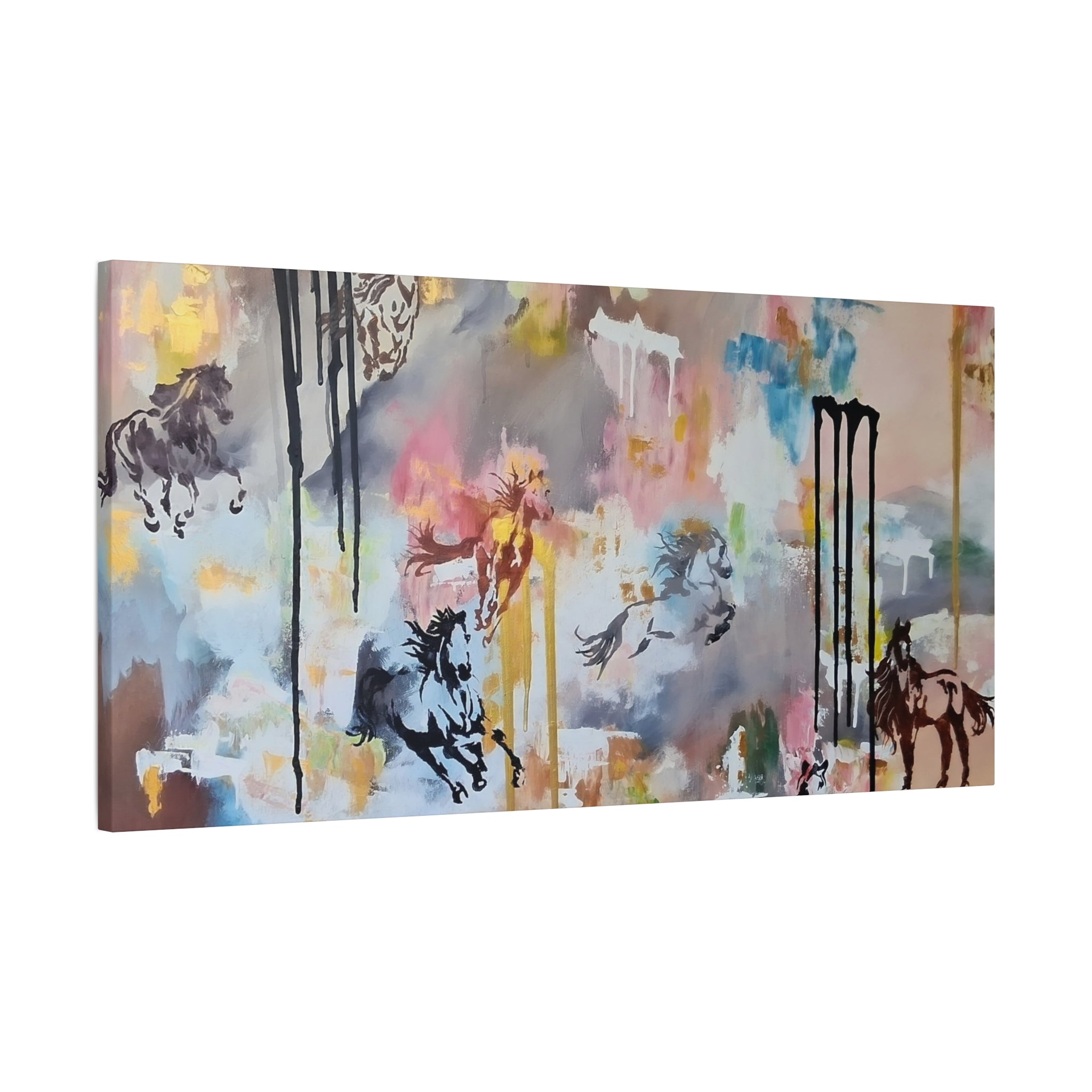 GUARDIANS OF THE QUIET PLAINS - Abstract Gallop Canvas Print — Matte Stretched Wall Art