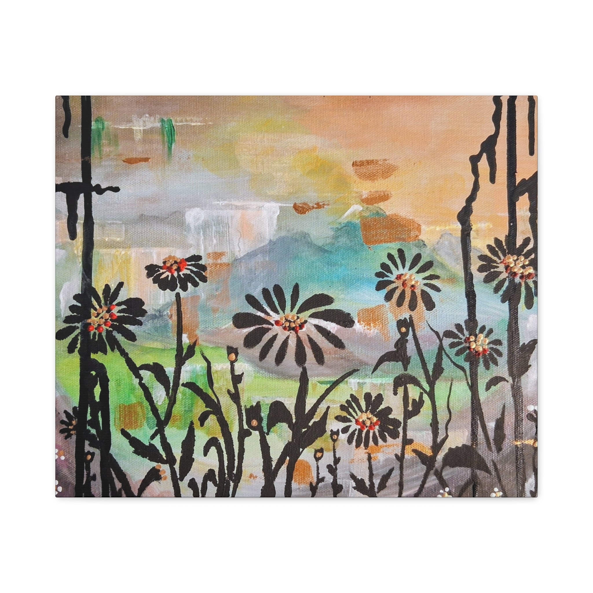 GUARDIANS OF THE WIND - Daisy Meadow Abstract Matte Canvas Wall Art