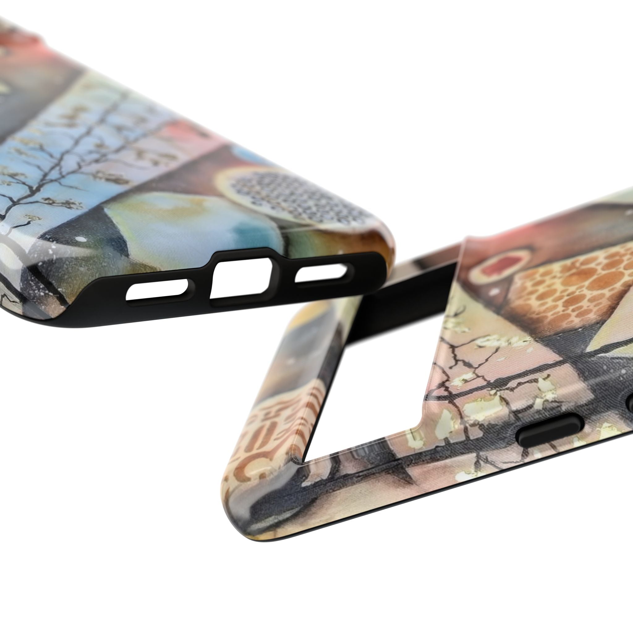 GOLDEN CARTOGRAPHY OF THE UNSEEN - Artistic Botanical Phone Case – Watercolor Nature Pattern Tough Case