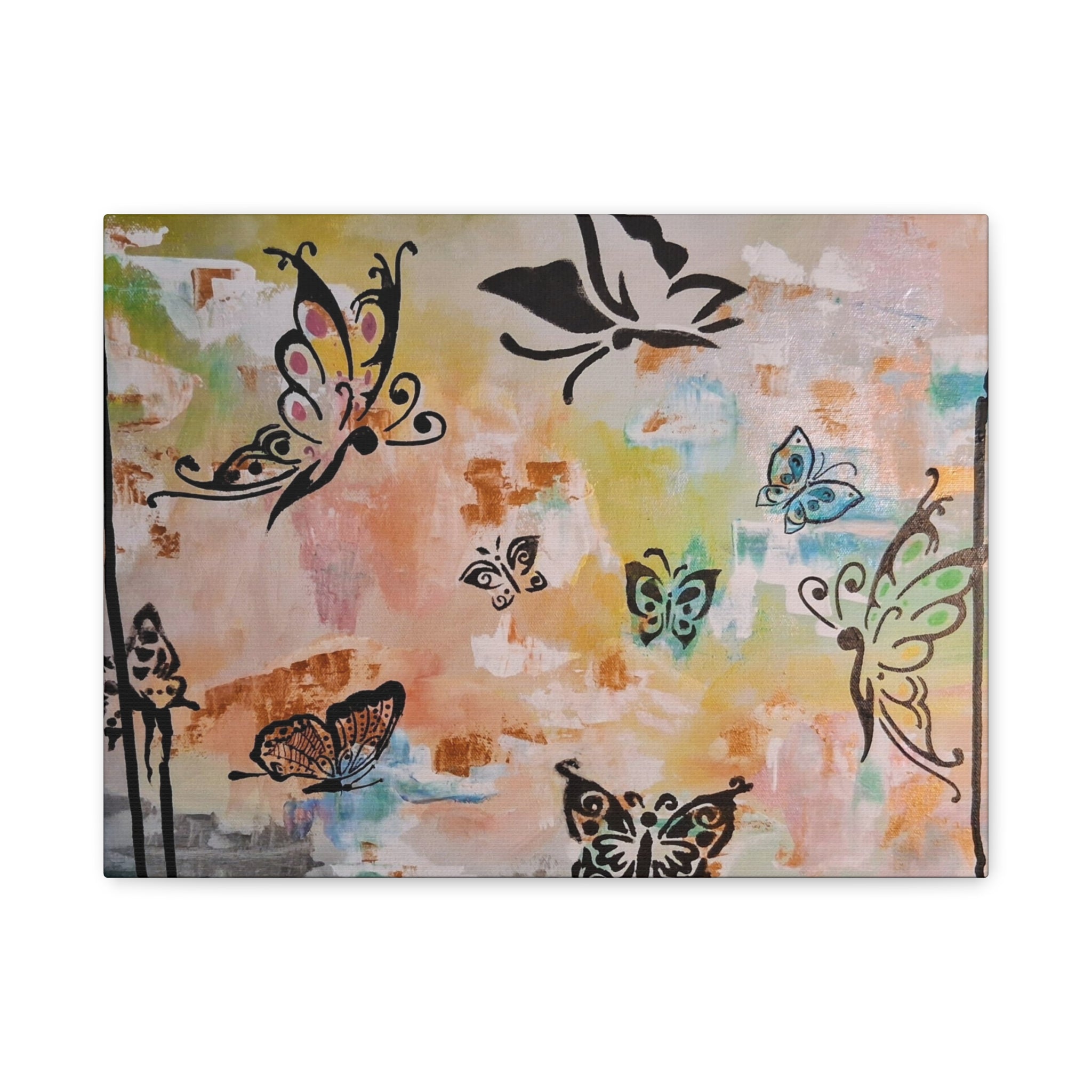 GUARDIANS OF THE FLOWERS - Butterfly Abstract Matte Canvas Wall Art – Stretched 1.25"Deep