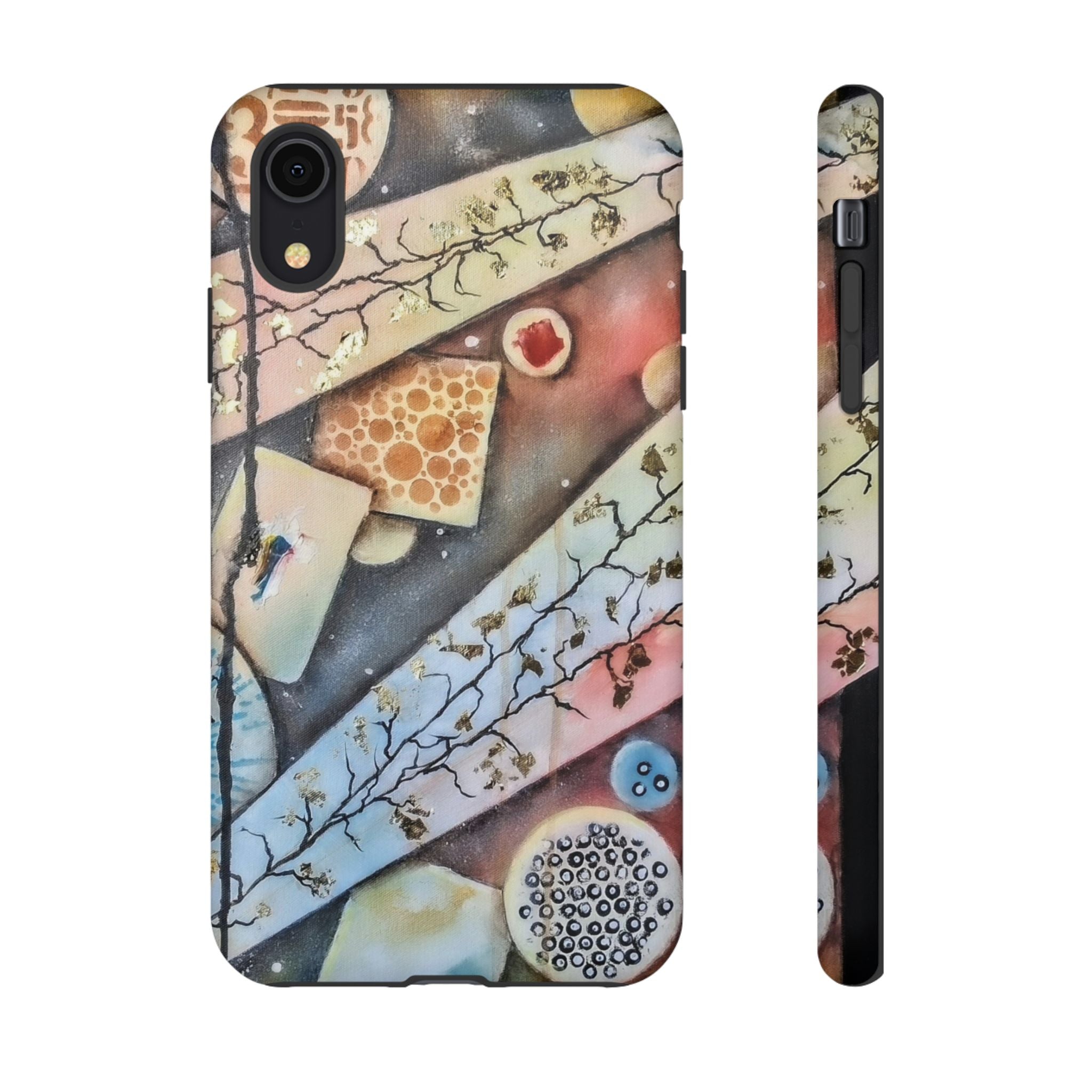 GOLDEN CARTOGRAPHY OF THE UNSEEN - Artistic Botanical Phone Case – Watercolor Nature Pattern Tough Case