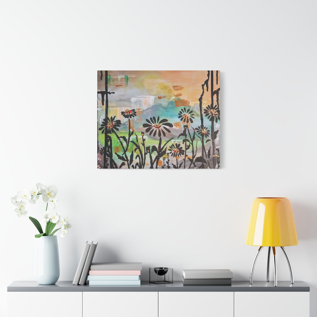 GUARDIANS OF THE WIND - Daisy Meadow Abstract Matte Canvas Wall Art