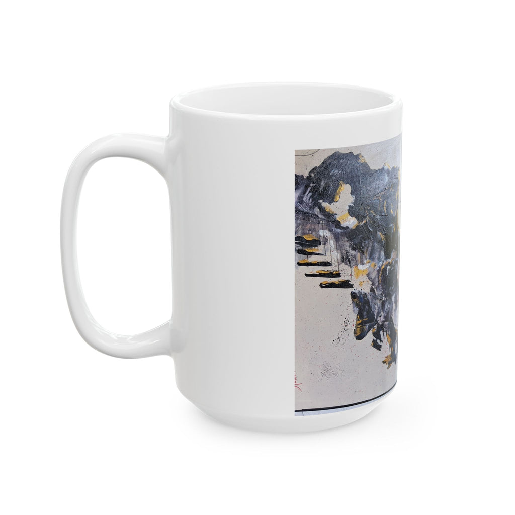 WHAT'S OVER THE RIDGE - Abstract Mountain Landscape Ceramic Mug — Minimalist Art Coffee Cup (11oz, 15oz)