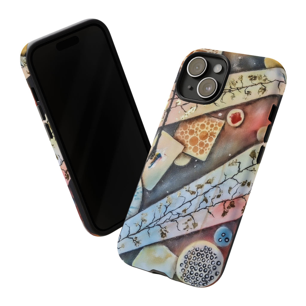GOLDEN CARTOGRAPHY OF THE UNSEEN - Artistic Botanical Phone Case – Watercolor Nature Pattern Tough Case