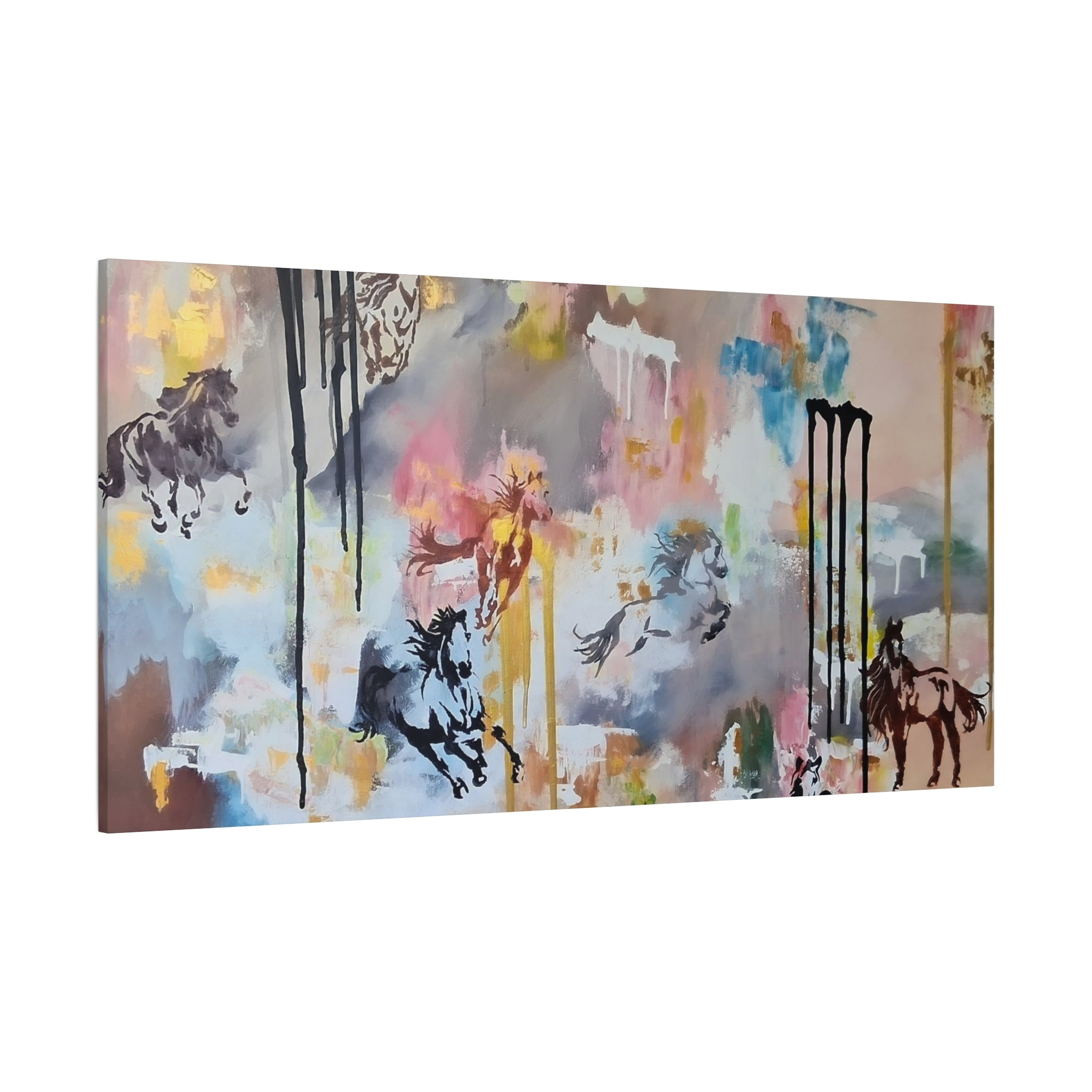 GUARDIANS OF THE QUIET PLAINS - Abstract Gallop Canvas Print — Matte Stretched Wall Art