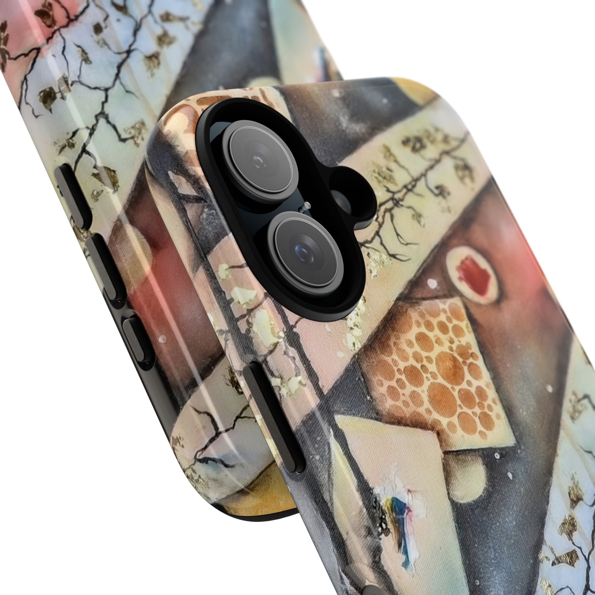 GOLDEN CARTOGRAPHY OF THE UNSEEN - Artistic Botanical Phone Case – Watercolor Nature Pattern Tough Case