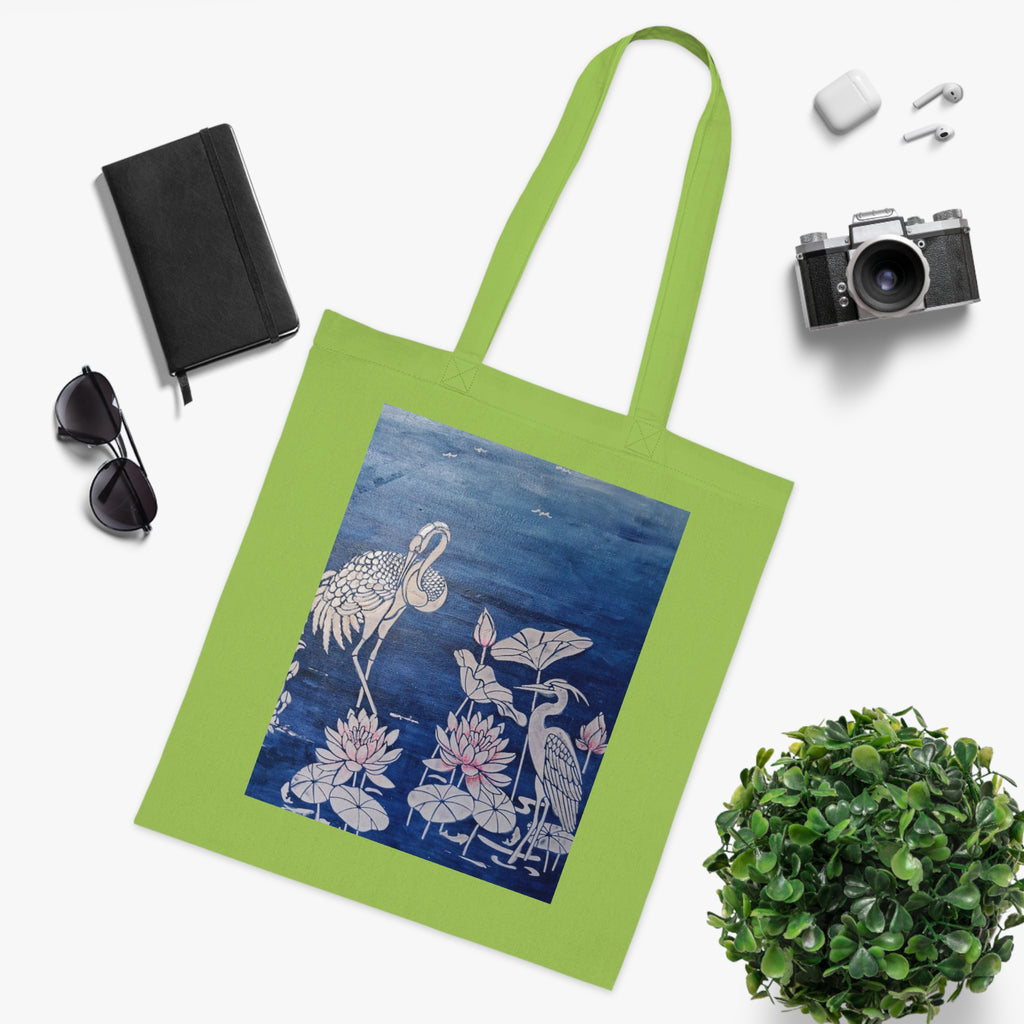 Floral Crane Tote