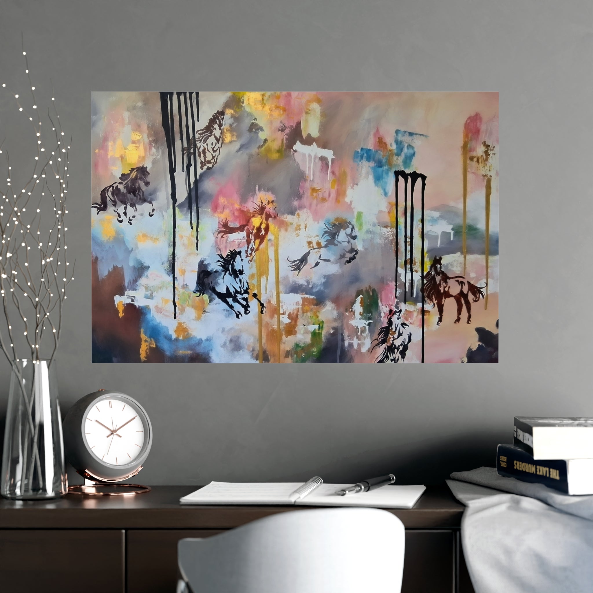 GUARDIAN OF THE QUIET PLAINS -Abstract Horse Art Poster — Matte Horizontal/Vertical Wall Print