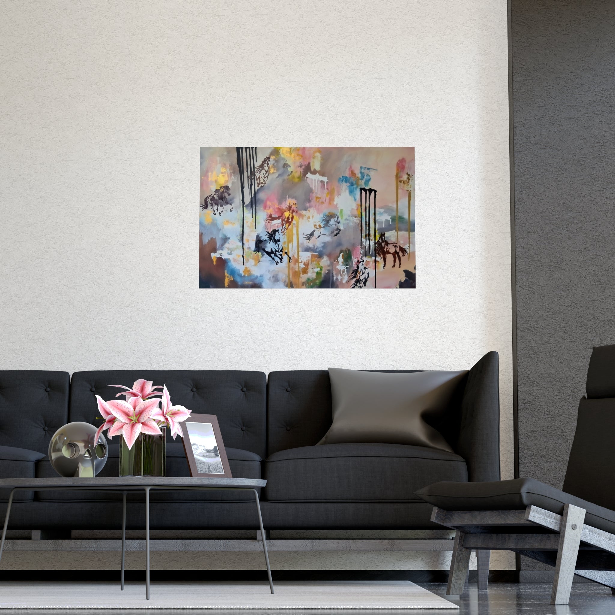 GUARDIAN OF THE QUIET PLAINS -Abstract Horse Art Poster — Matte Horizontal/Vertical Wall Print