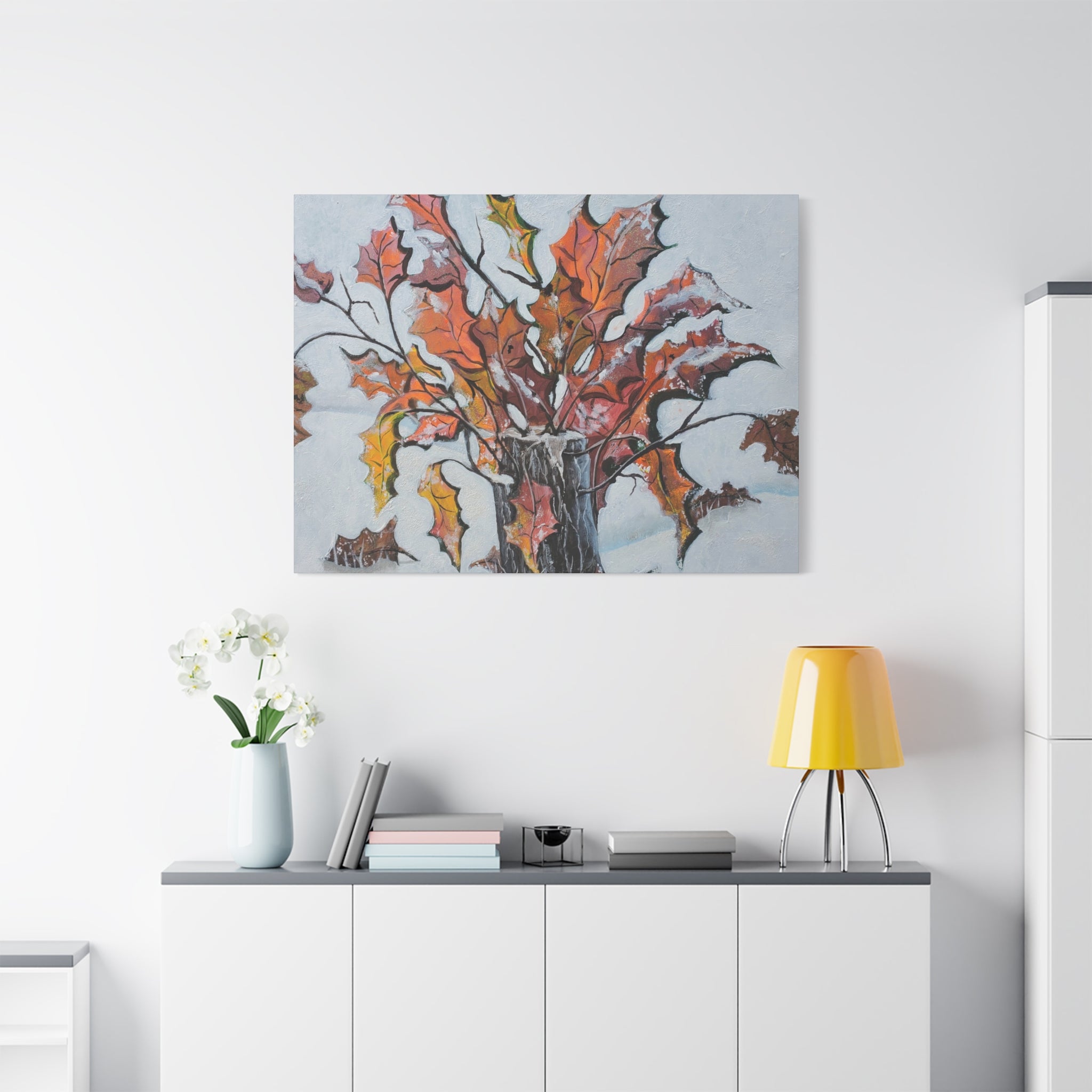 RENEWEL- NORTH LAKE NY - Autumn Leaves Canvas Wall Art — Stretched Matte Canvas