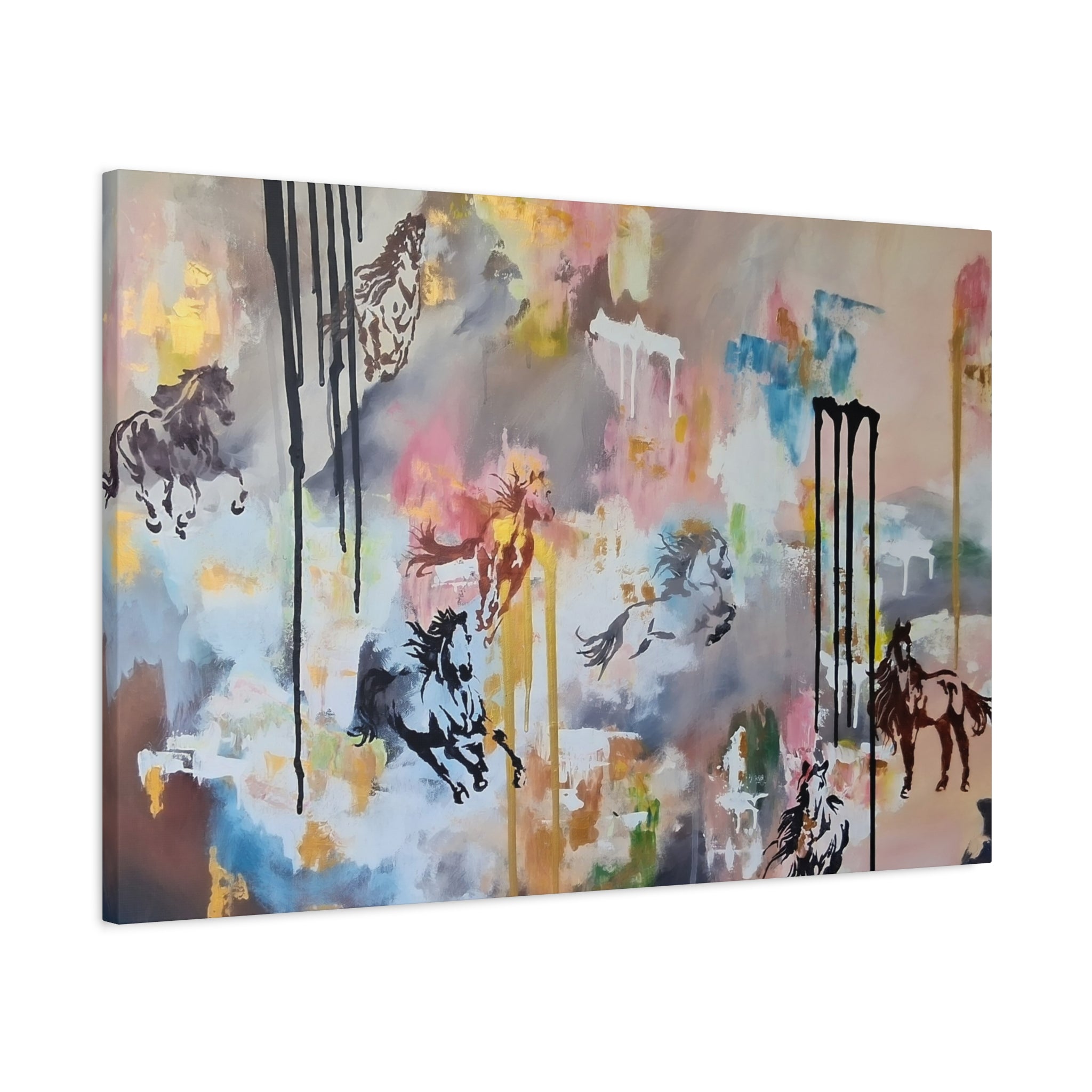 GUARDIANS OF THE QUIET PLAINS - Abstract Gallop Canvas Print — Matte Stretched Wall Art