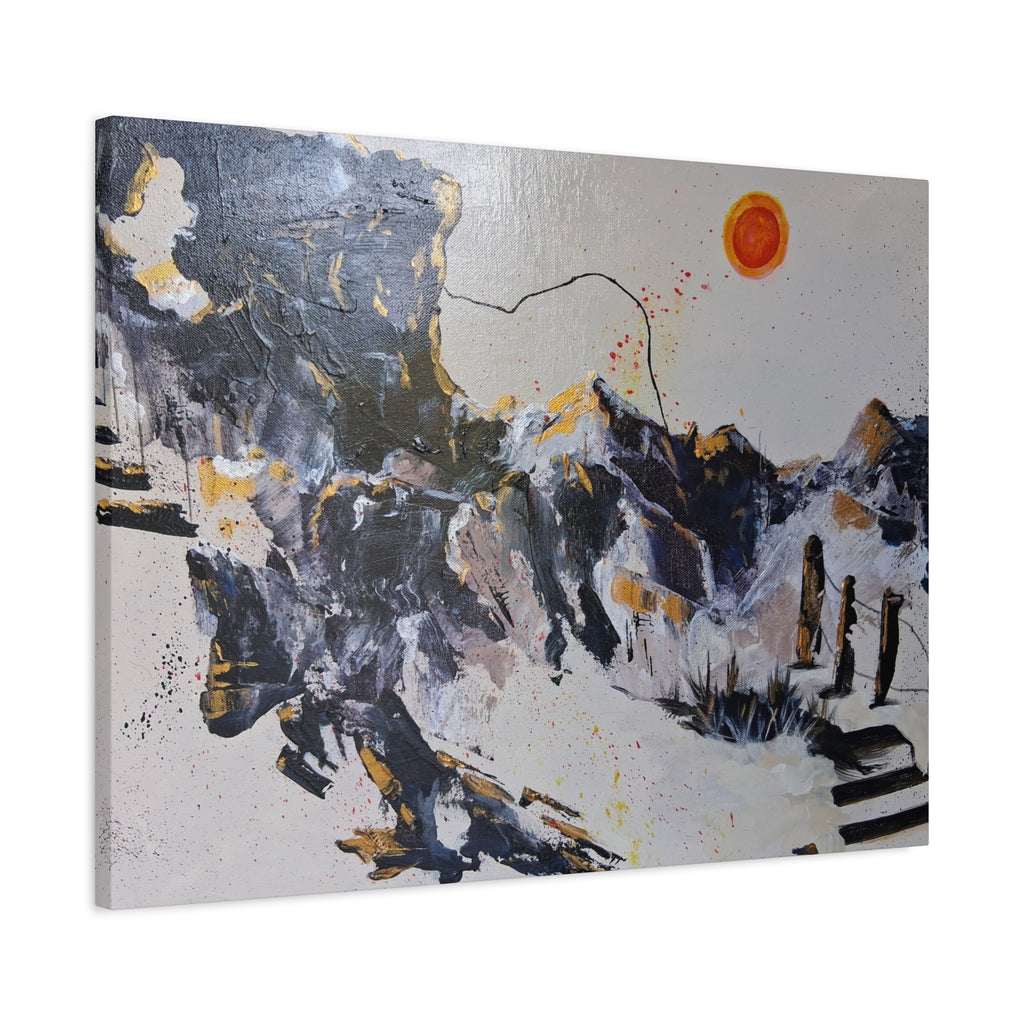 WHAT'S OVER THE RIDGE? - Abstract Desert Canvas Art – Matte Stretched 1.25"