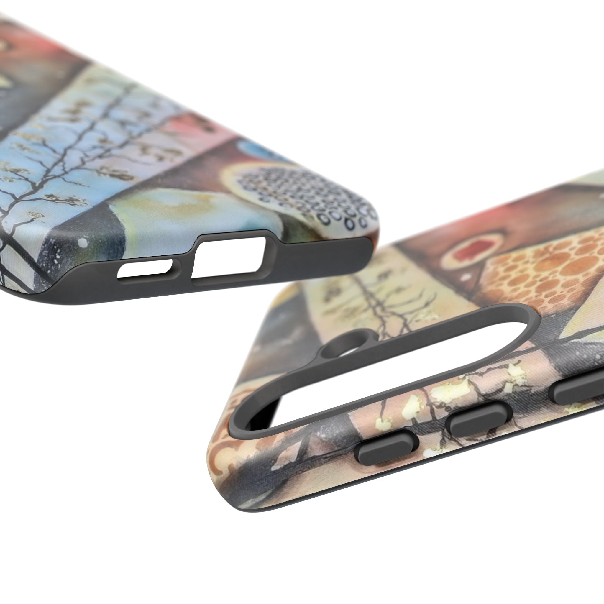 GOLDEN CARTOGRAPHY OF THE UNSEEN - Artistic Botanical Phone Case – Watercolor Nature Pattern Tough Case