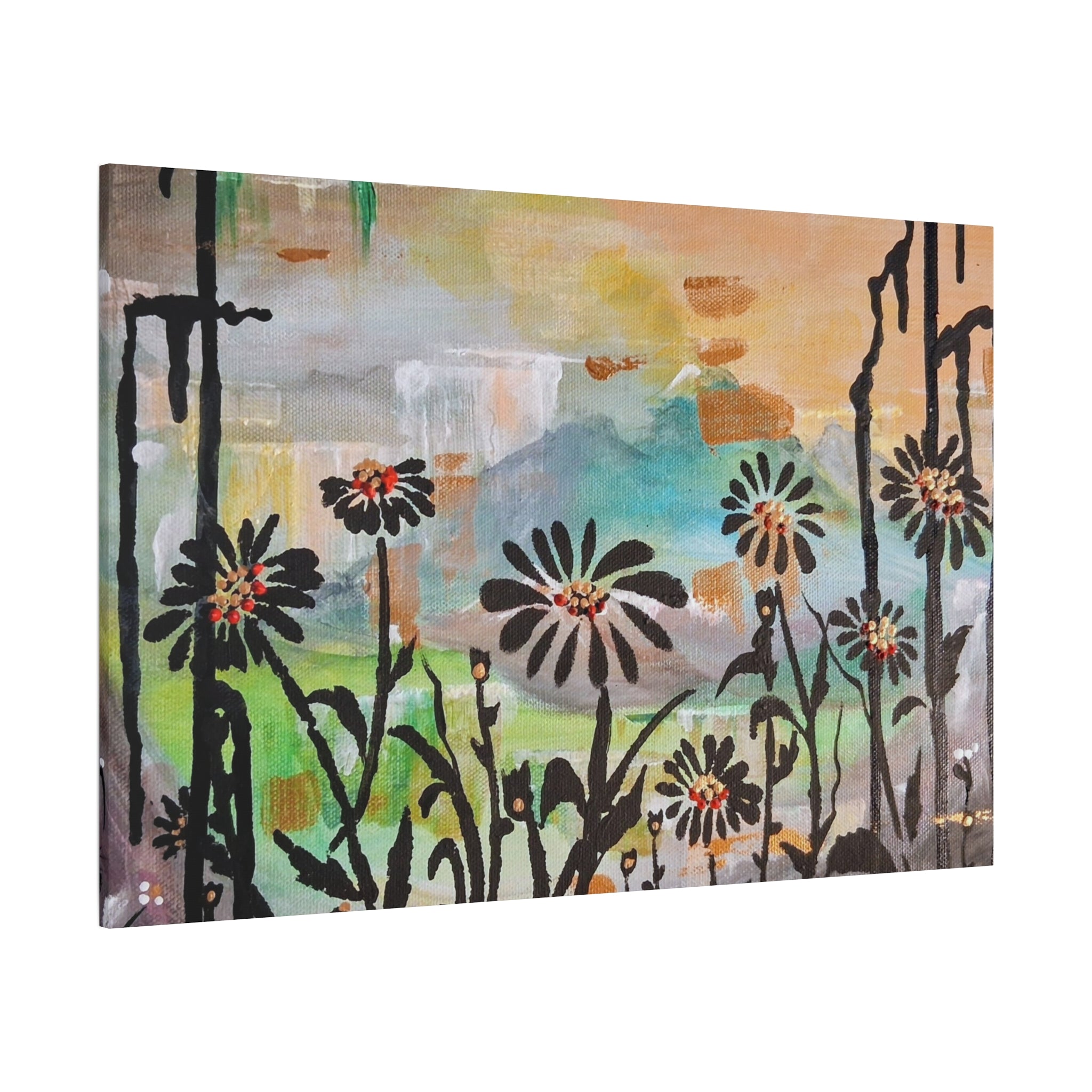 GUARDIANS OF THE WIND - Daisy Meadow Abstract Matte Canvas Wall Art