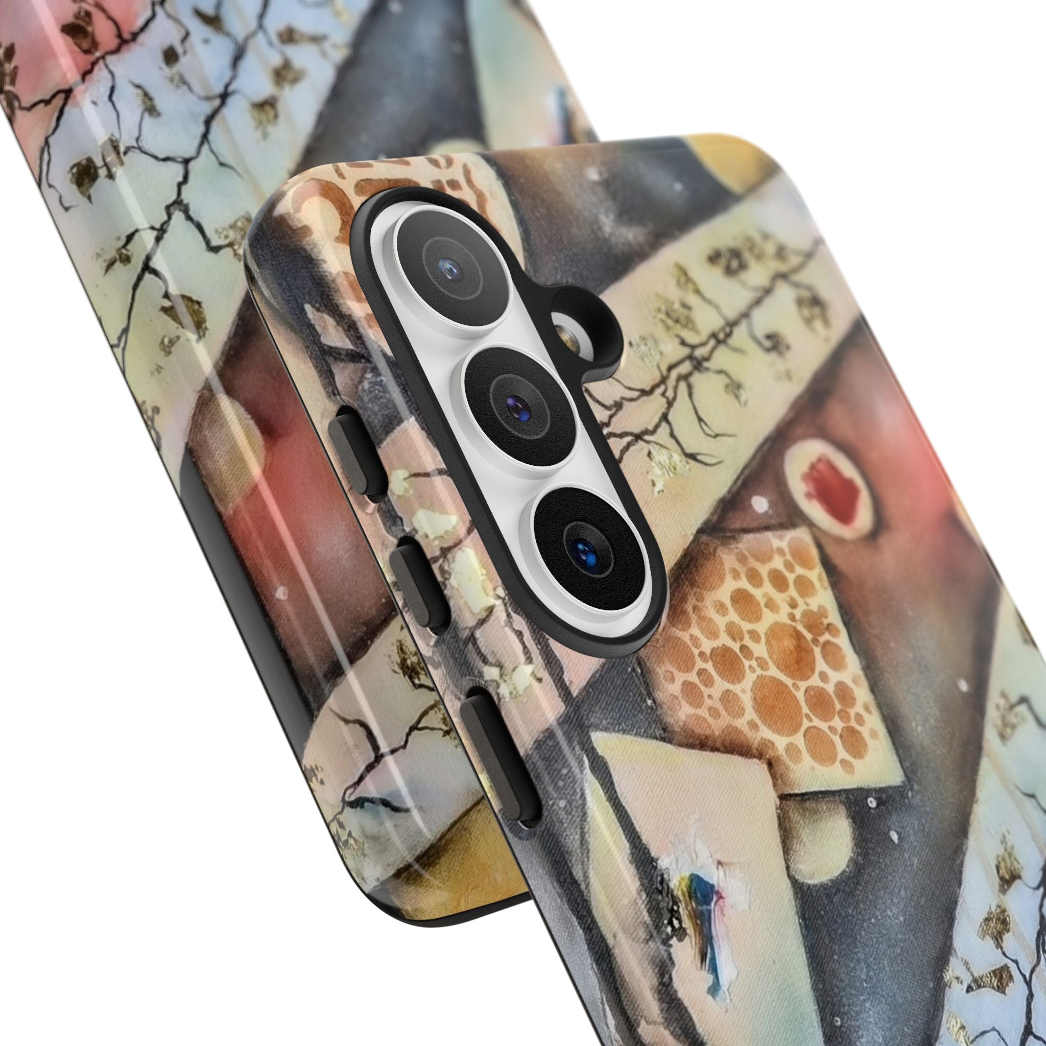 GOLDEN CARTOGRAPHY OF THE UNSEEN - Artistic Botanical Phone Case – Watercolor Nature Pattern Tough Case