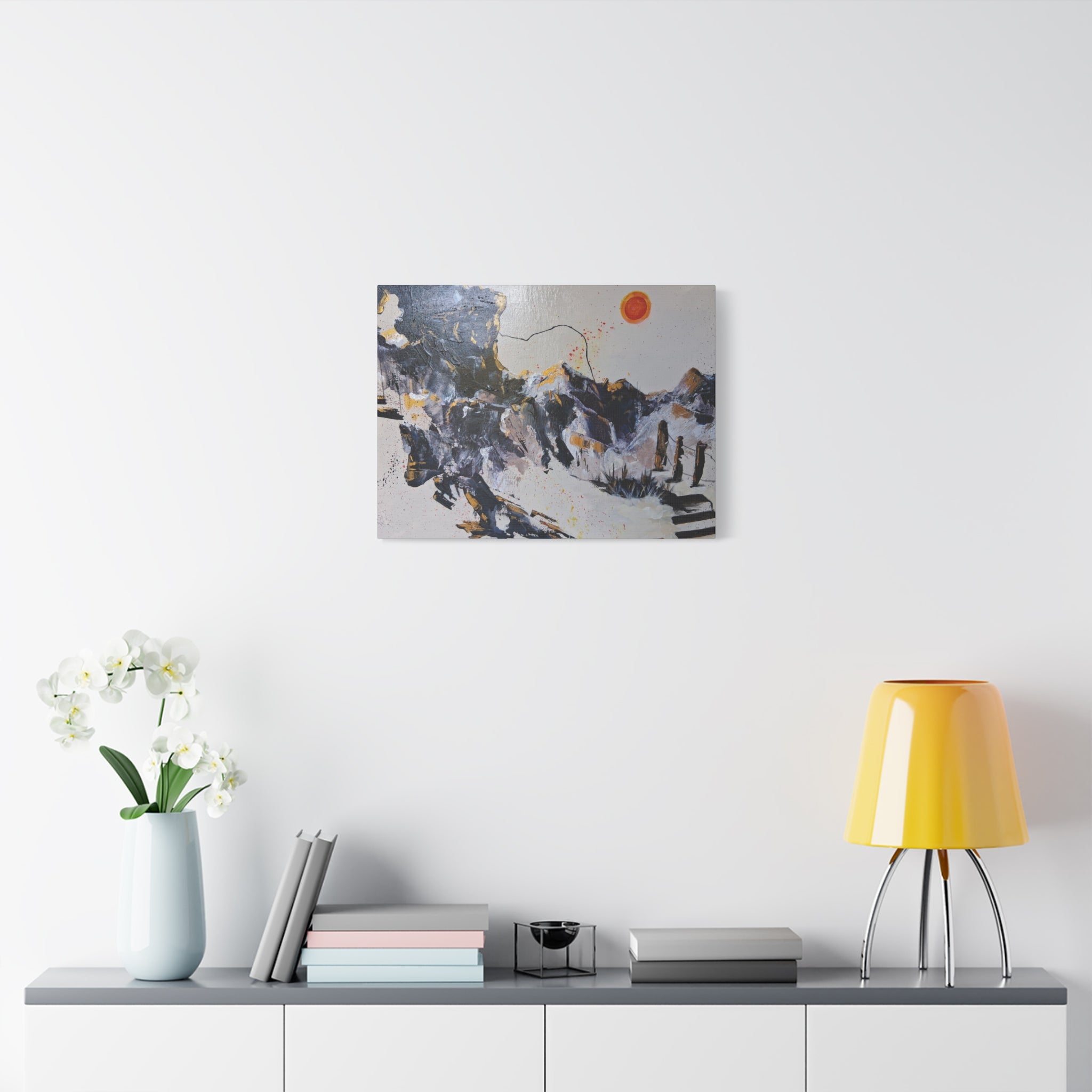 WHAT'S OVER THE RIDGE? - Abstract Desert Canvas Art – Matte Stretched 1.25"