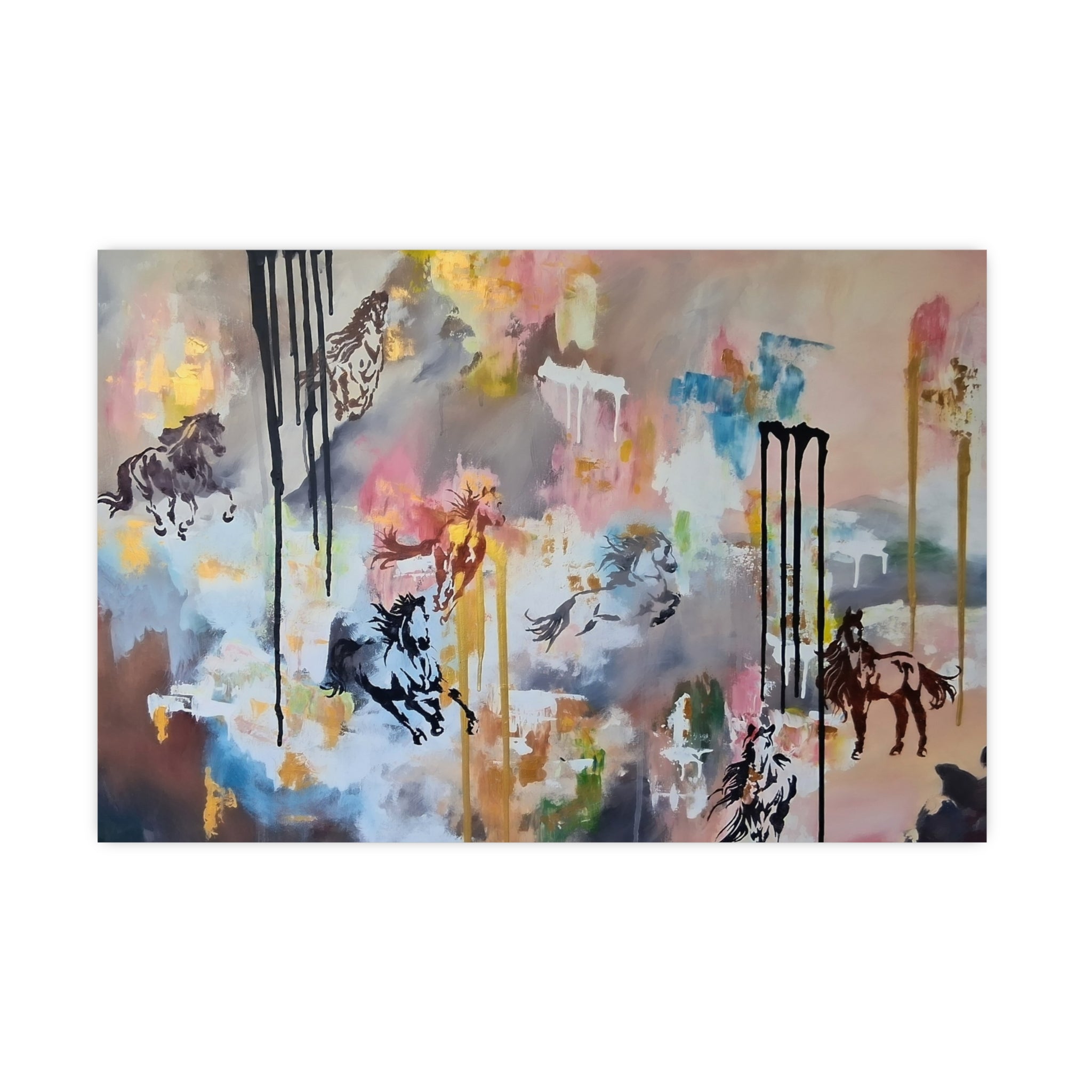 GUARDIAN OF THE QUIET PLAINS -Abstract Horse Art Poster — Matte Horizontal/Vertical Wall Print