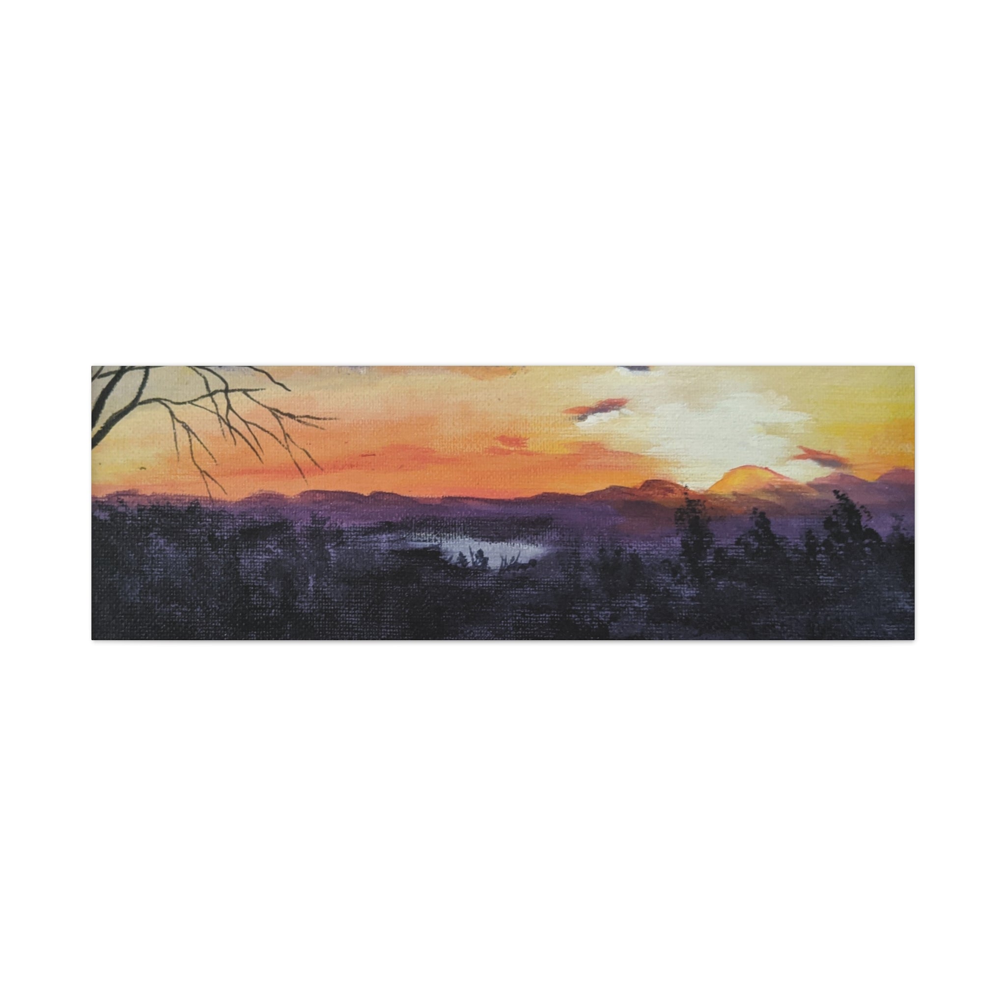 EVENING IN THE SHANDOAH VALLY - Sunset Winter Landscape Canvas Print — Matte Stretched Wall Art