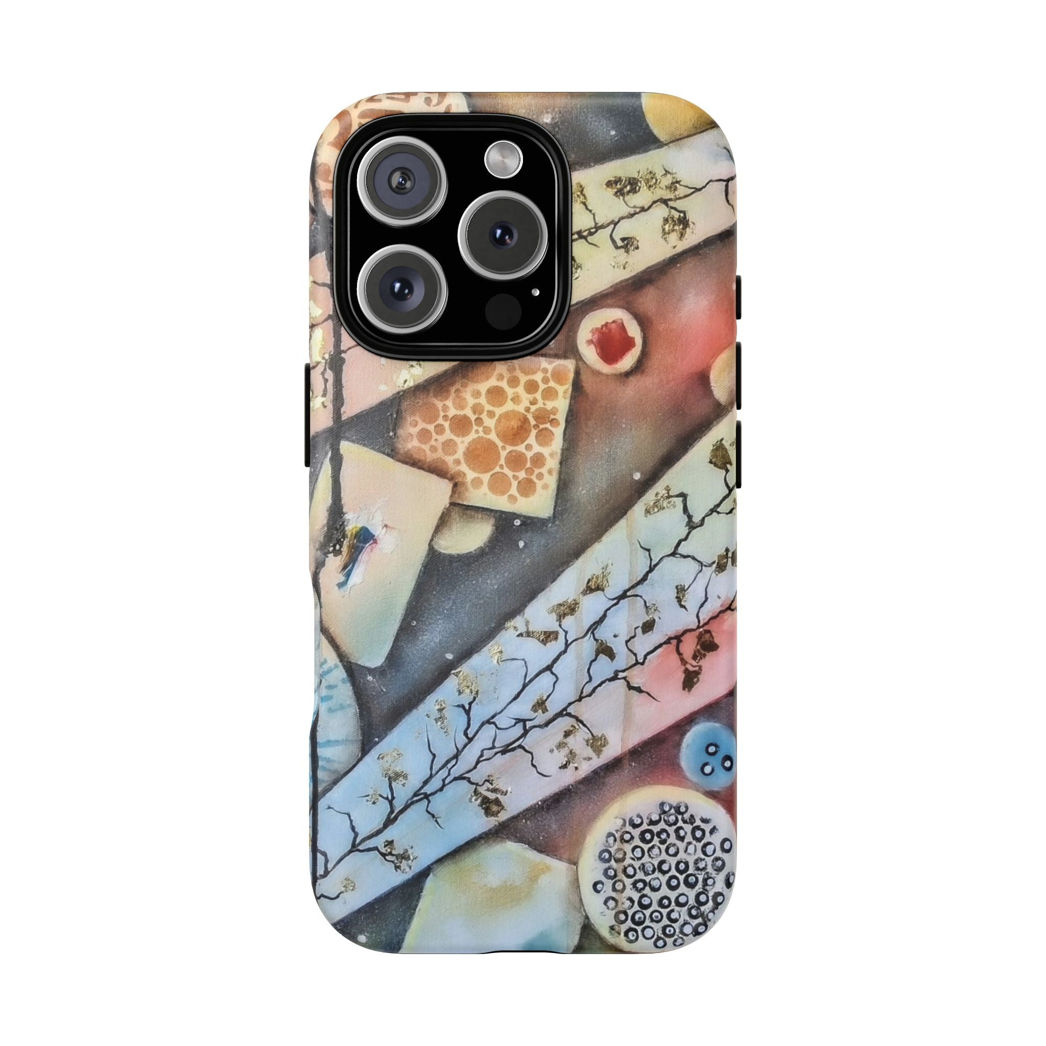 GOLDEN CARTOGRAPHY OF THE UNSEEN - Artistic Botanical Phone Case – Watercolor Nature Pattern Tough Case