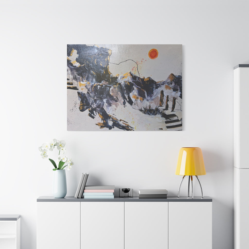 WHAT'S OVER THE RIDGE? - Abstract Desert Canvas Art – Matte Stretched 1.25"