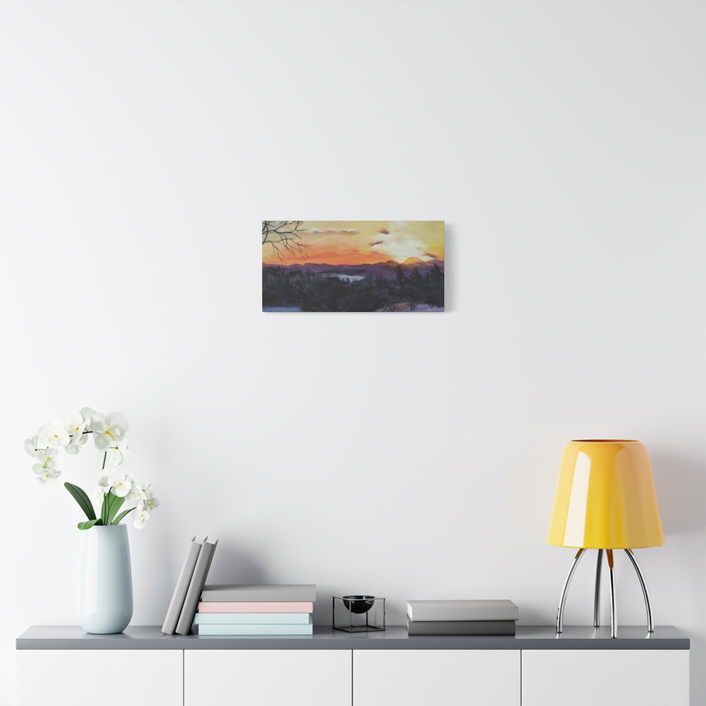 EVENING IN THE SHANDOAH VALLY - Sunset Winter Landscape Canvas Print — Matte Stretched Wall Art