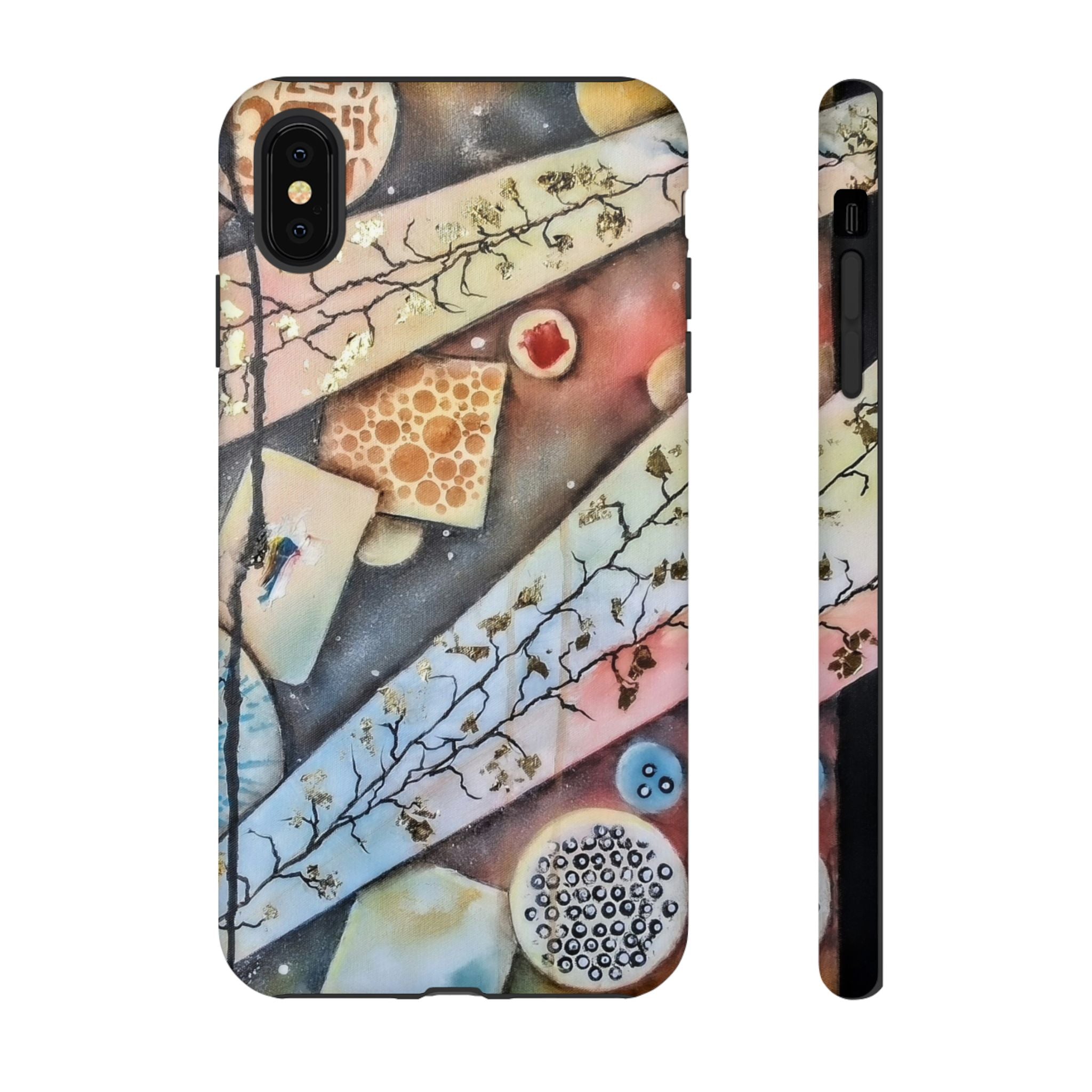 GOLDEN CARTOGRAPHY OF THE UNSEEN - Artistic Botanical Phone Case – Watercolor Nature Pattern Tough Case