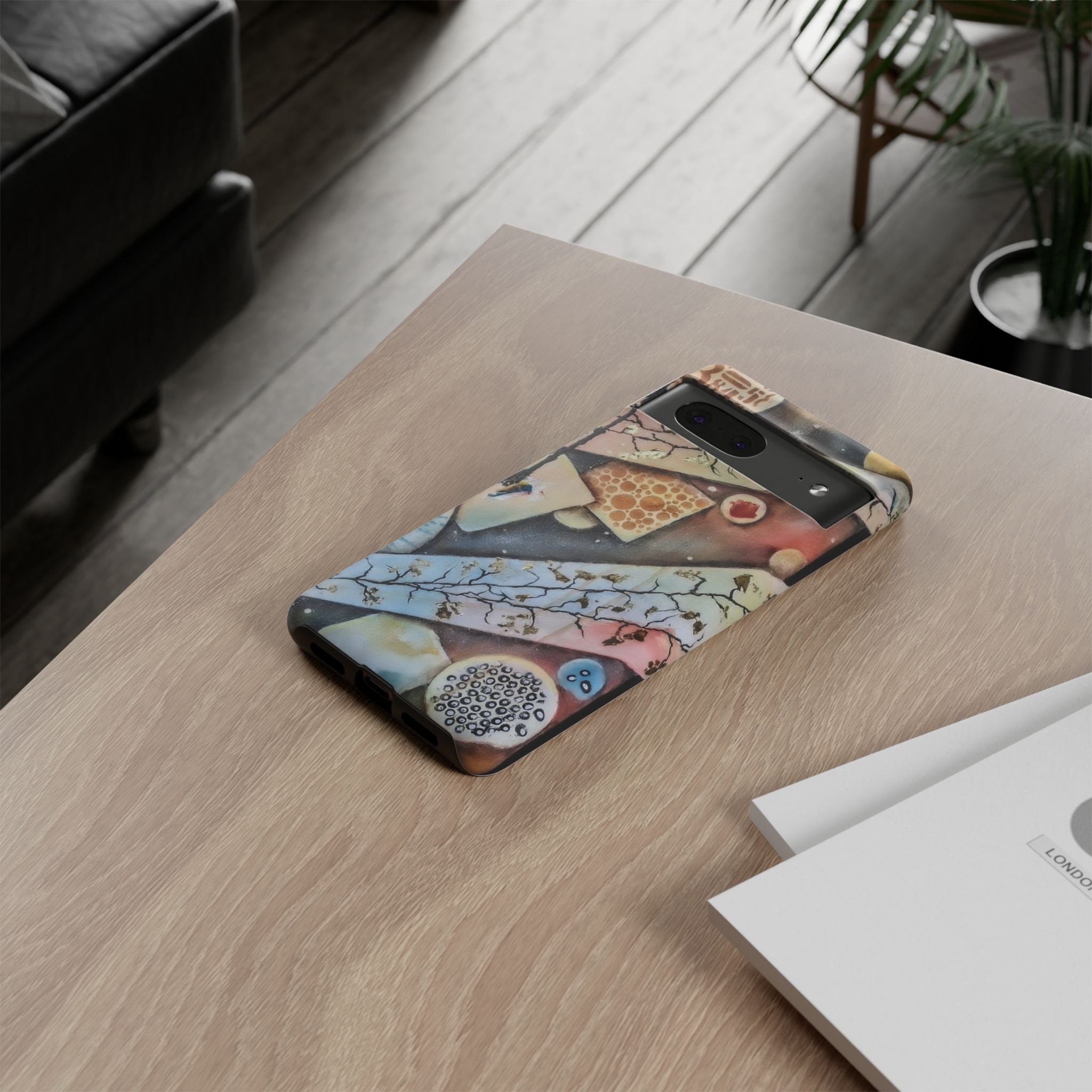 GOLDEN CARTOGRAPHY OF THE UNSEEN - Artistic Botanical Phone Case – Watercolor Nature Pattern Tough Case