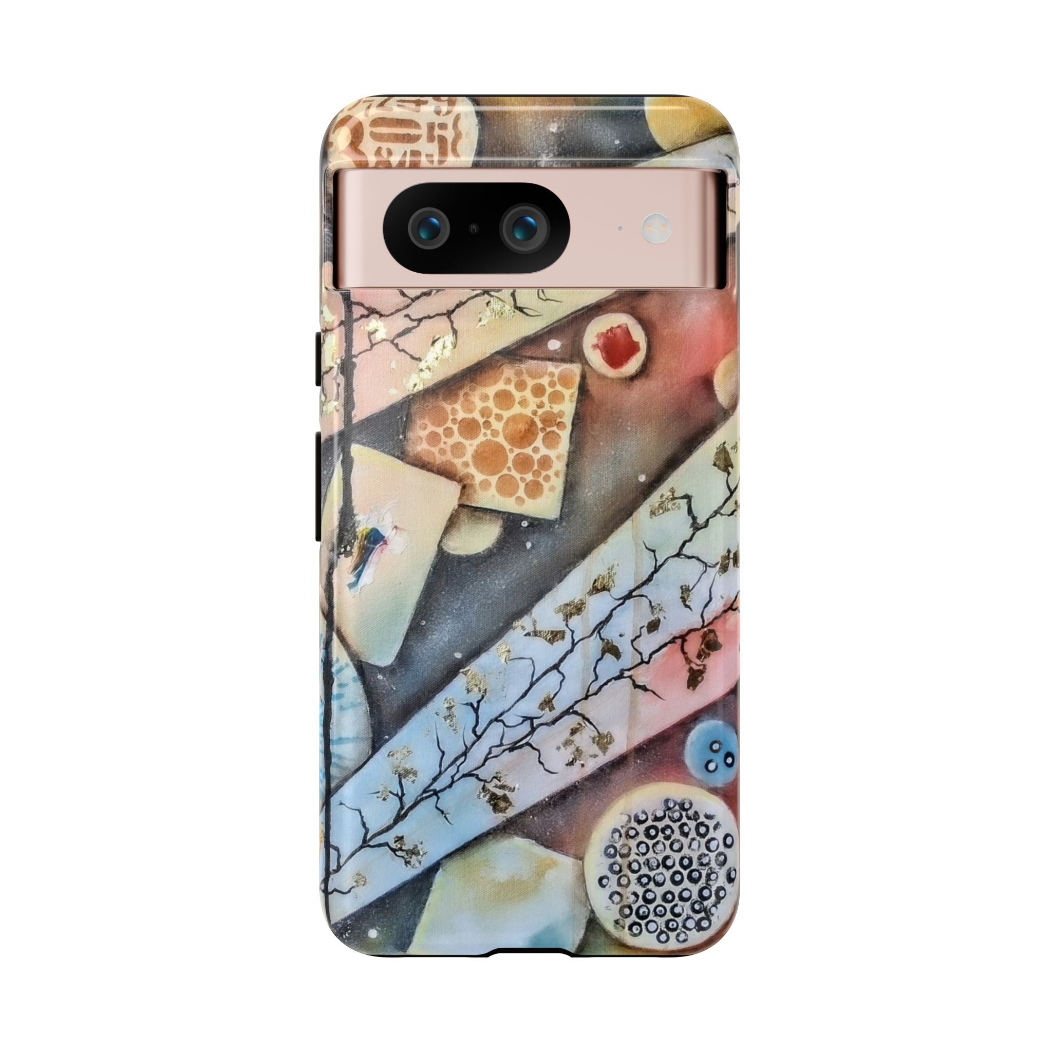 GOLDEN CARTOGRAPHY OF THE UNSEEN - Artistic Botanical Phone Case – Watercolor Nature Pattern Tough Case