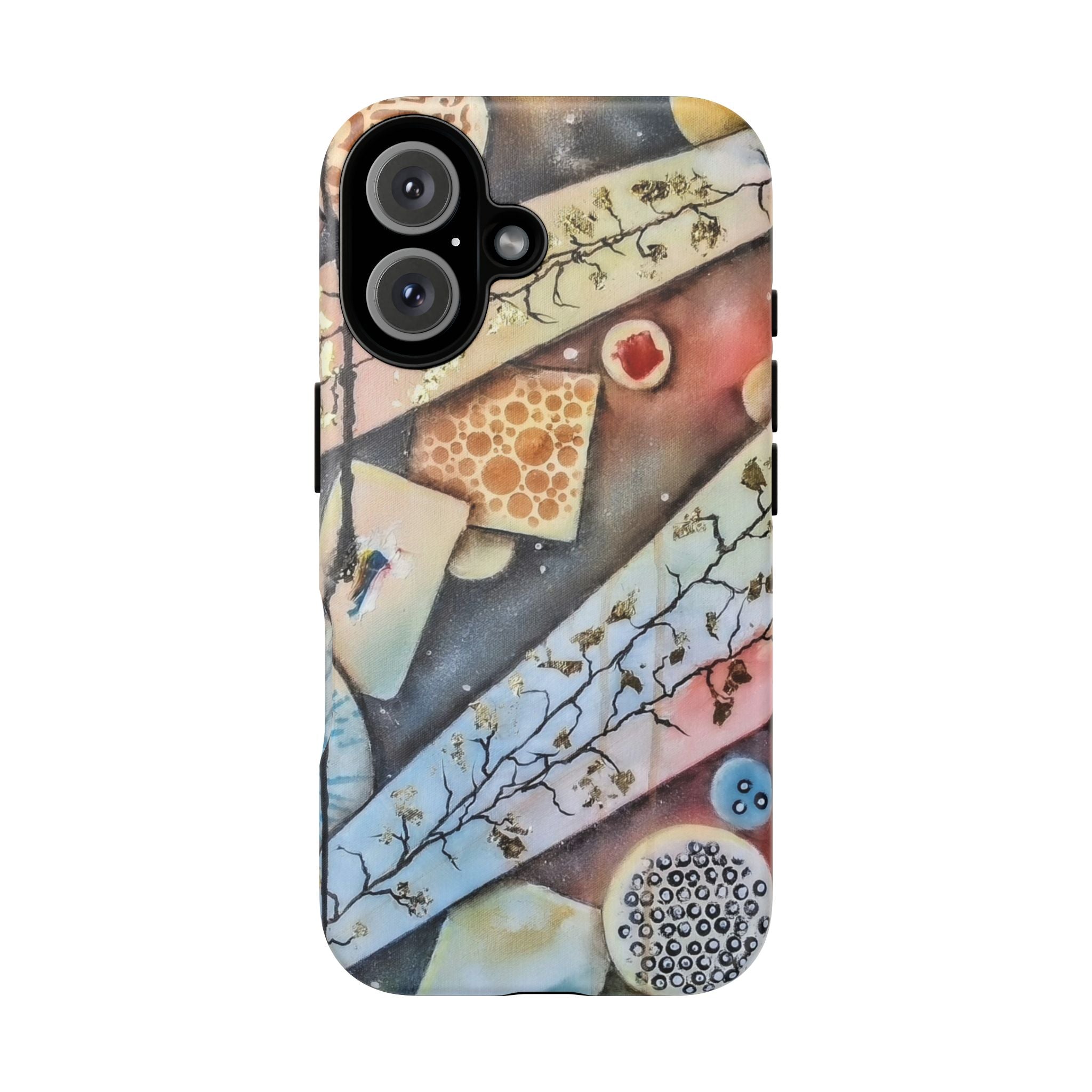 GOLDEN CARTOGRAPHY OF THE UNSEEN - Artistic Botanical Phone Case – Watercolor Nature Pattern Tough Case