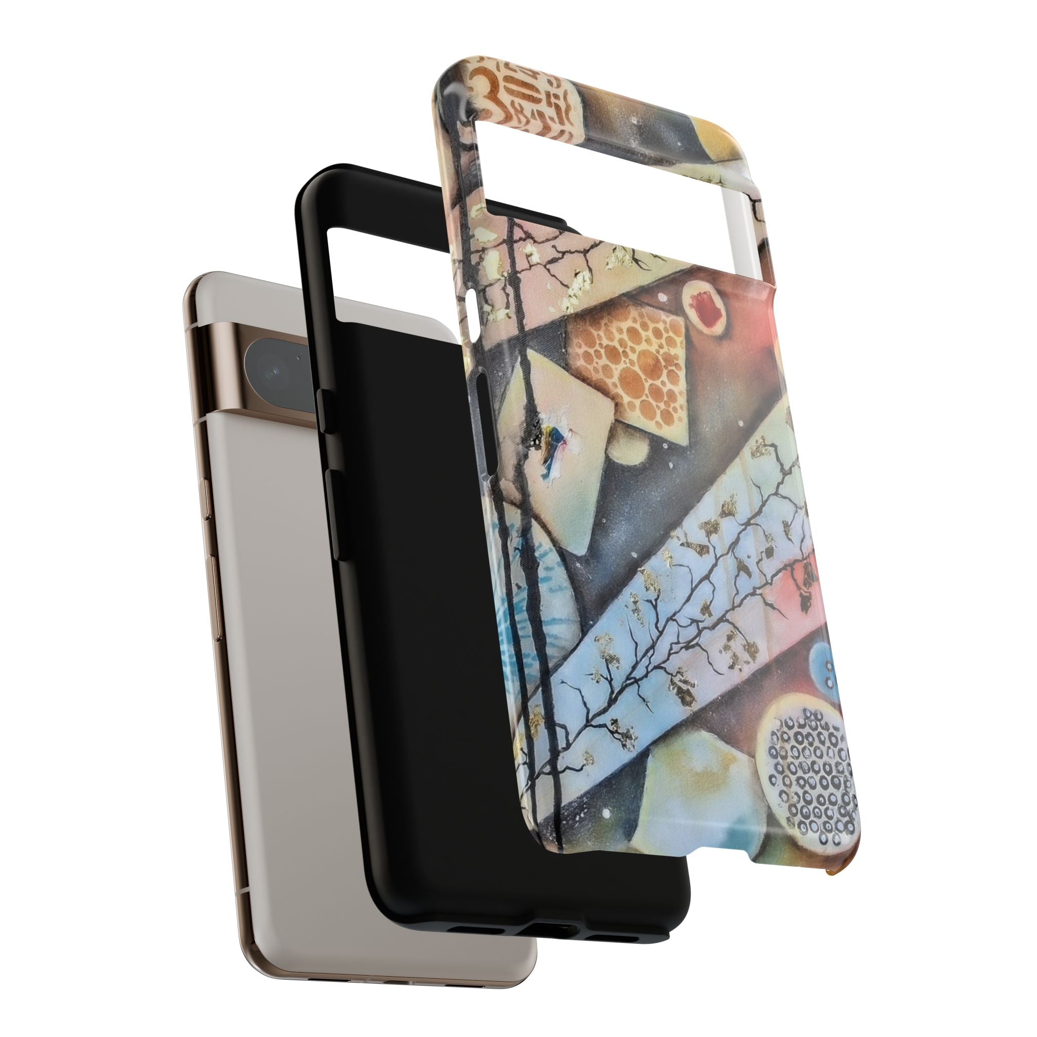GOLDEN CARTOGRAPHY OF THE UNSEEN - Artistic Botanical Phone Case – Watercolor Nature Pattern Tough Case