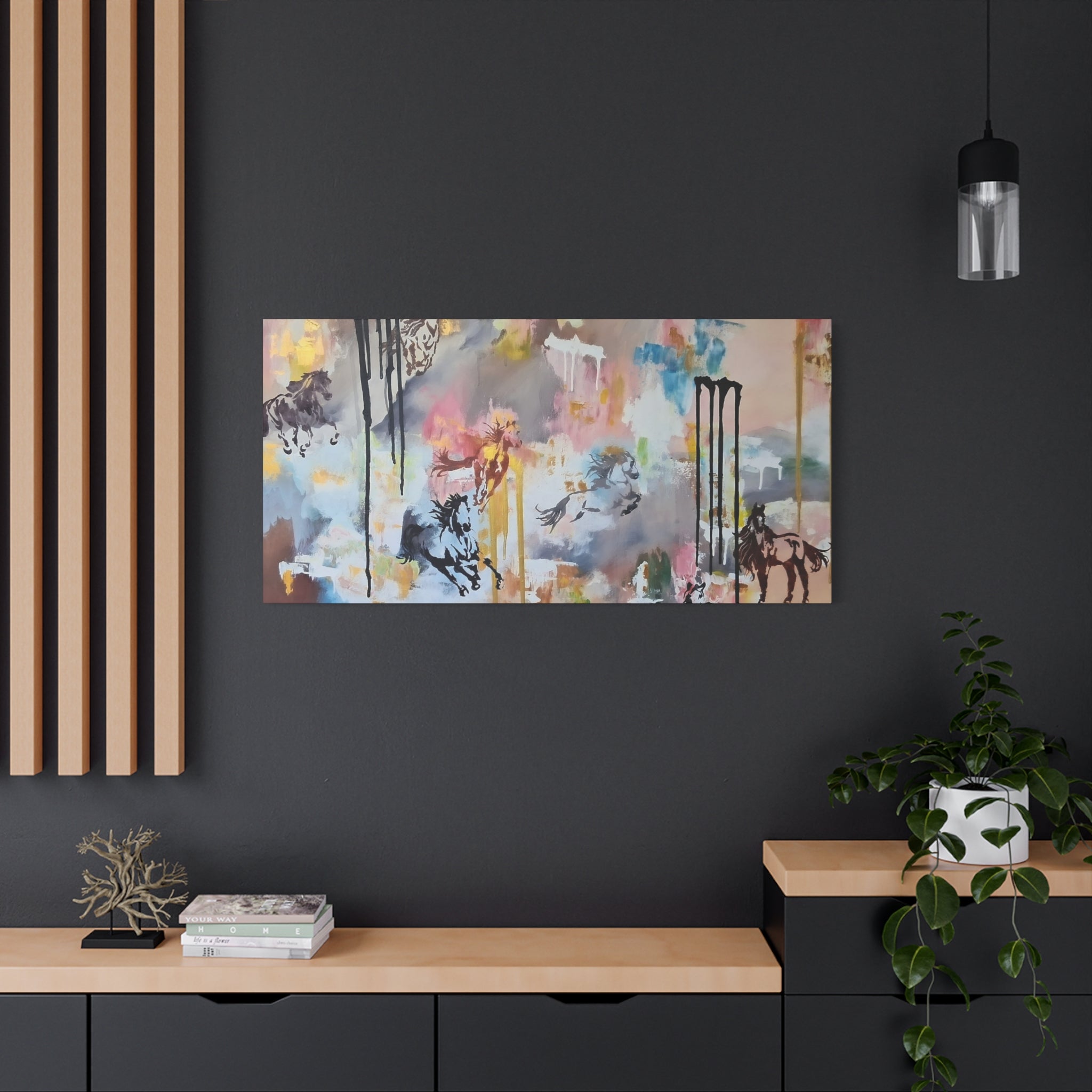 GUARDIANS OF THE QUIET PLAINS - Abstract Gallop Canvas Print — Matte Stretched Wall Art
