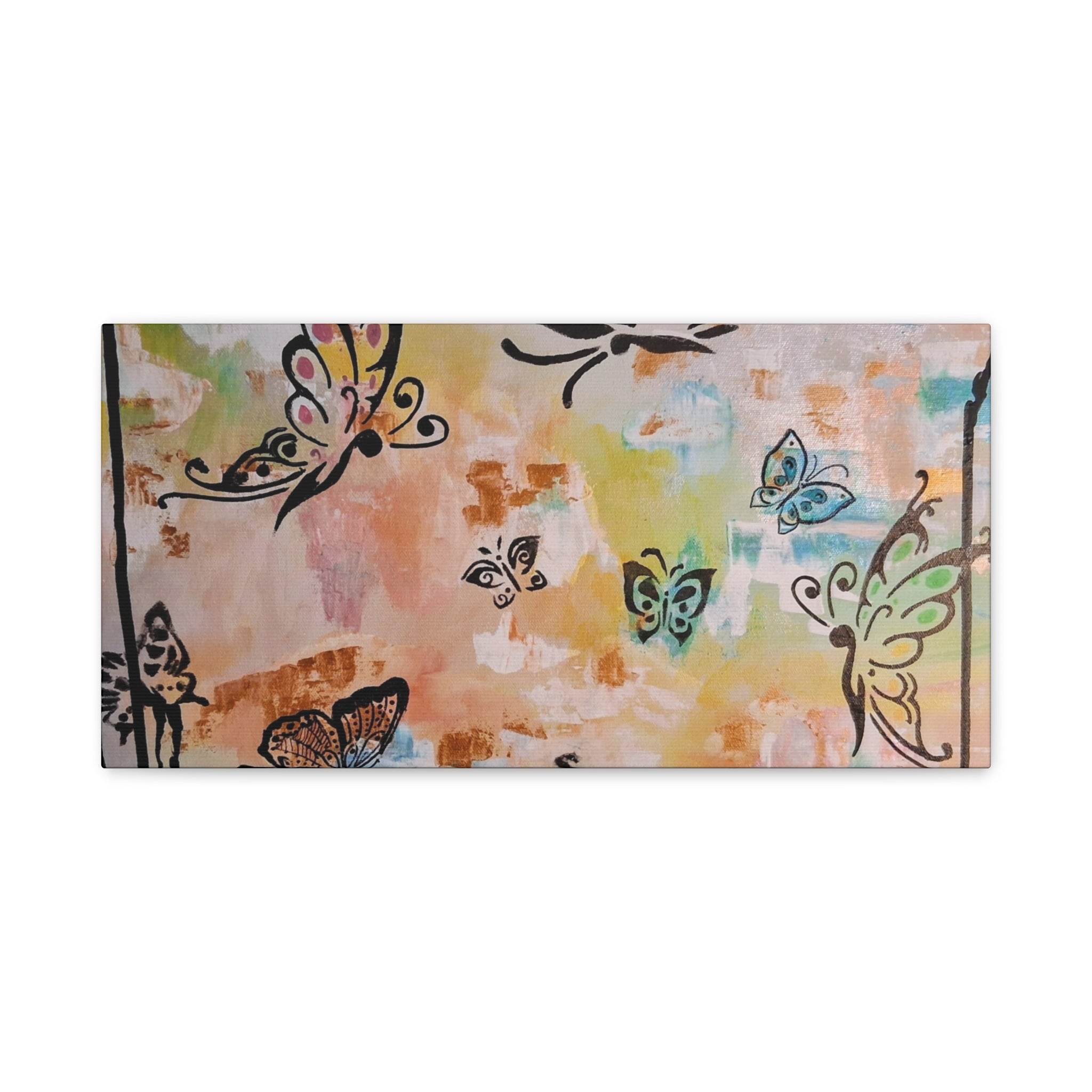 GUARDIANS OF THE FLOWERS - Butterfly Abstract Matte Canvas Wall Art – Stretched 1.25"Deep