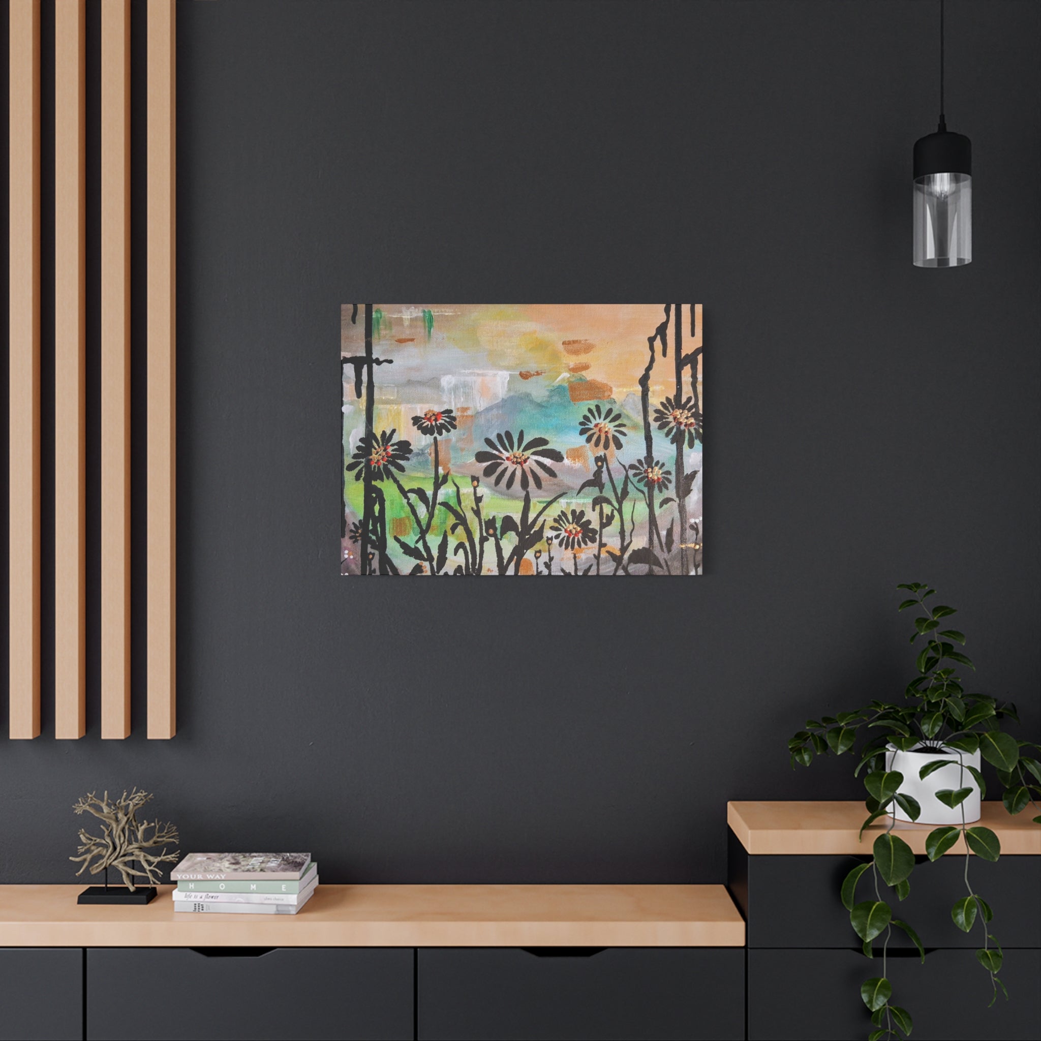 GUARDIANS OF THE WIND - Daisy Meadow Abstract Matte Canvas Wall Art