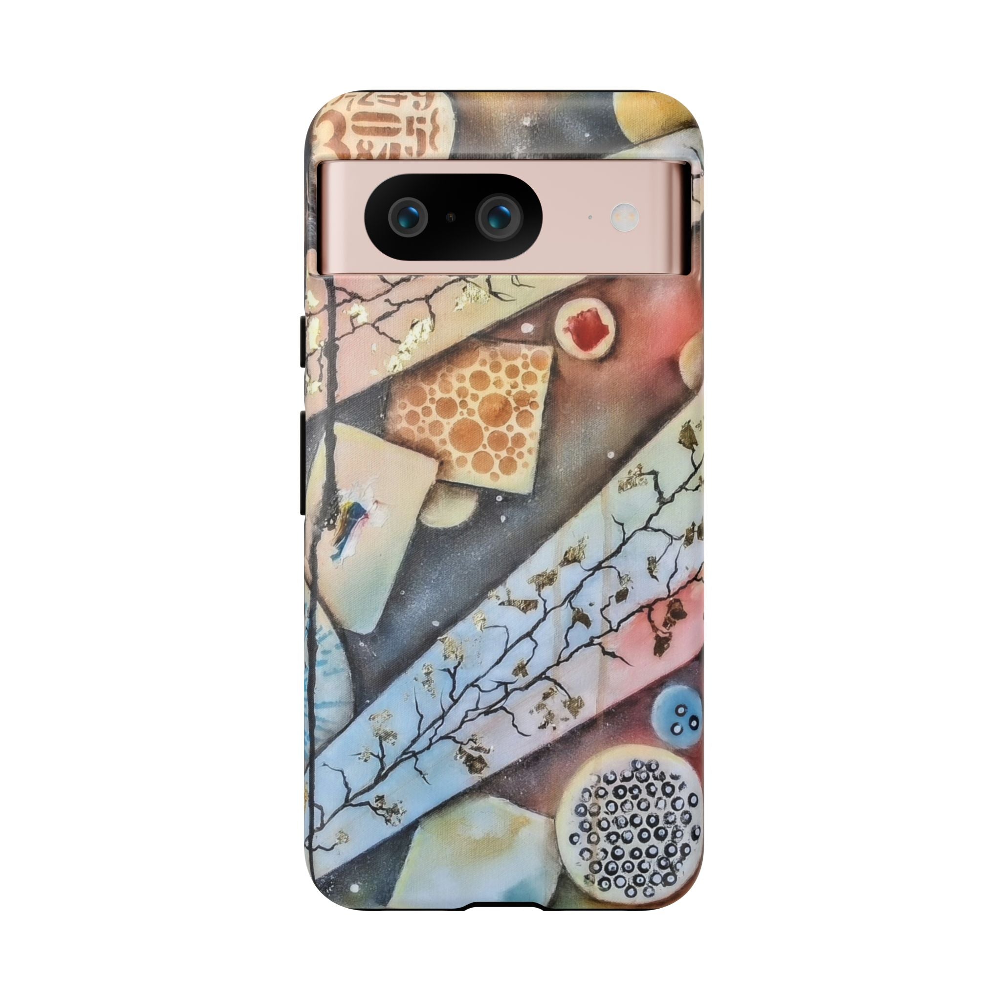 GOLDEN CARTOGRAPHY OF THE UNSEEN - Artistic Botanical Phone Case – Watercolor Nature Pattern Tough Case