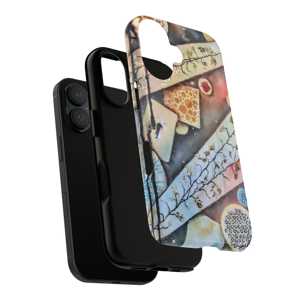 GOLDEN CARTOGRAPHY OF THE UNSEEN - Artistic Botanical Phone Case – Watercolor Nature Pattern Tough Case
