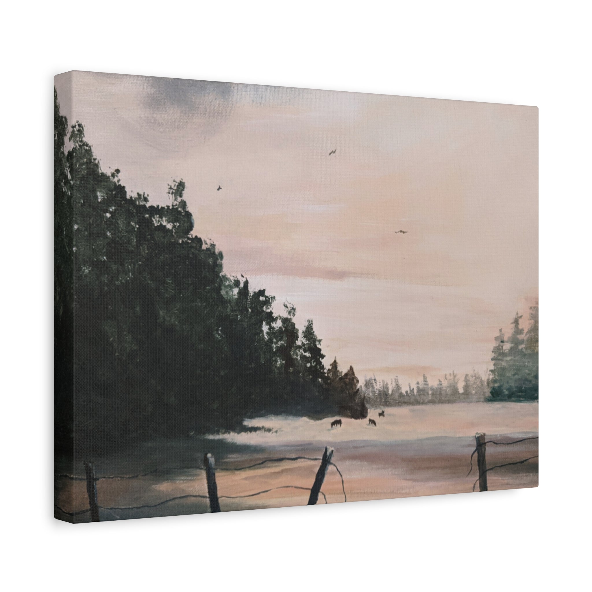 EARLY MORNING IN MONTANA -  Landscape Matte Canvas Print — Serene Forest Wall Art