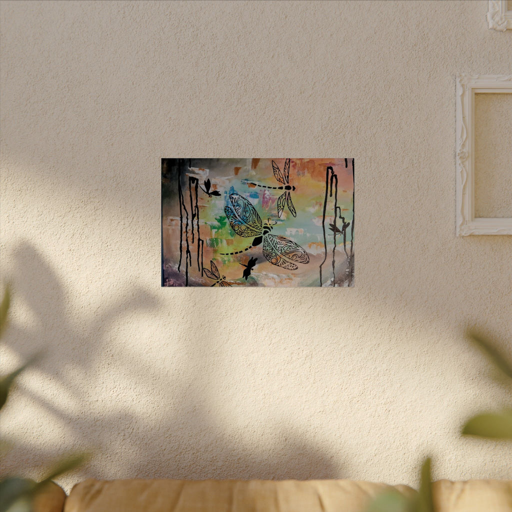 GUARDIANS OF THE LAND - Dragonfly Art Poster — Textured Matte Wall Print