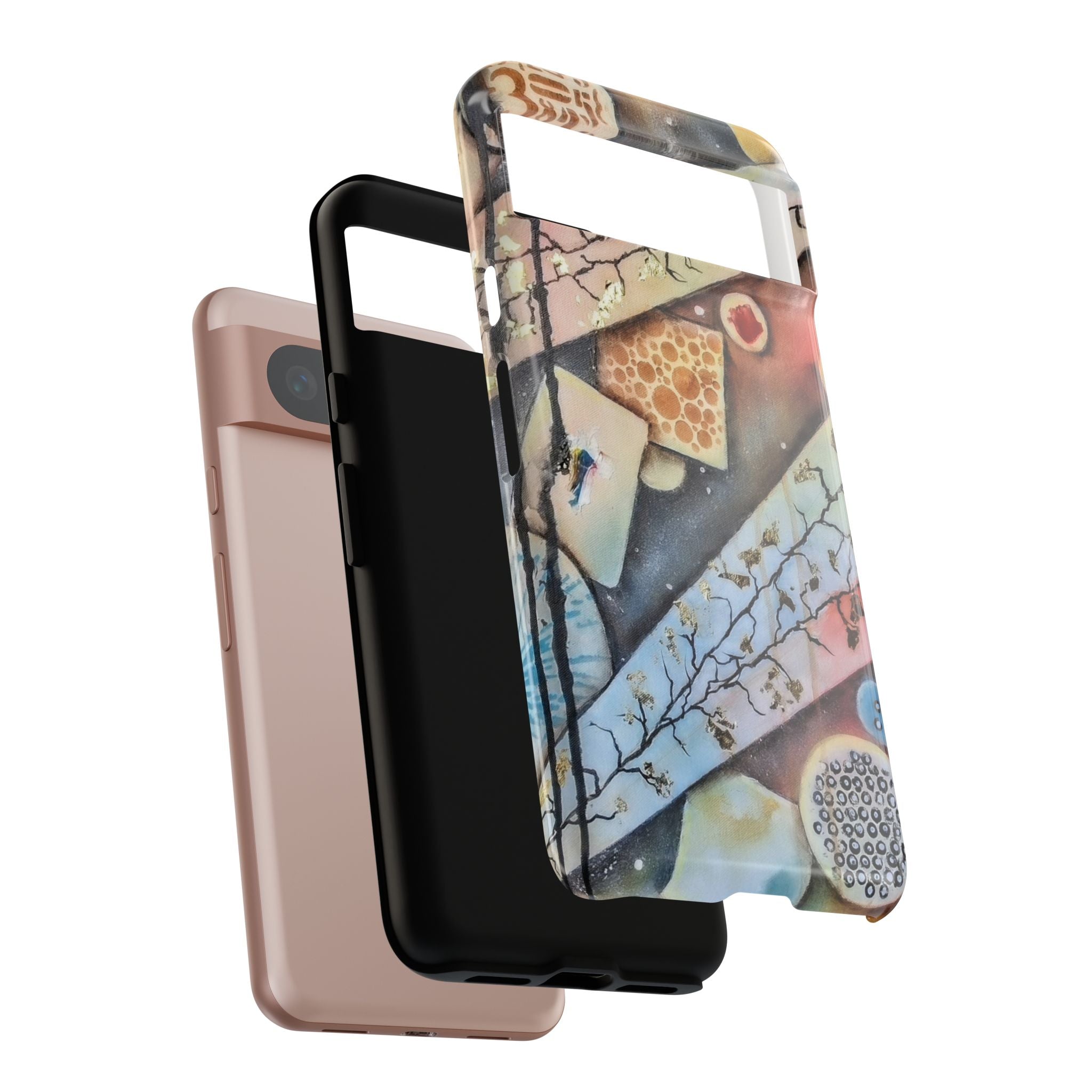 GOLDEN CARTOGRAPHY OF THE UNSEEN - Artistic Botanical Phone Case – Watercolor Nature Pattern Tough Case