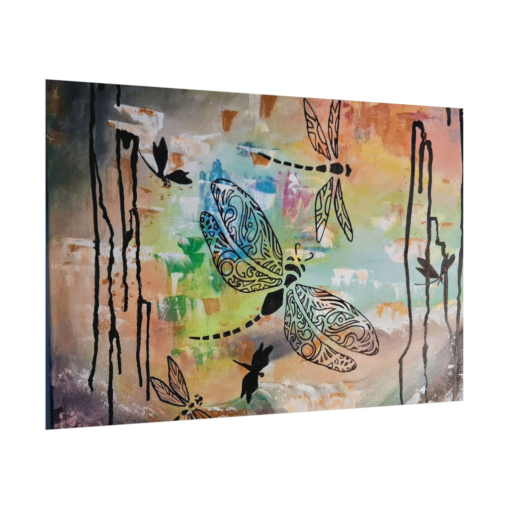 GUARDIANS OF THE LAND - Dragonfly Art Poster — Textured Matte Wall Print