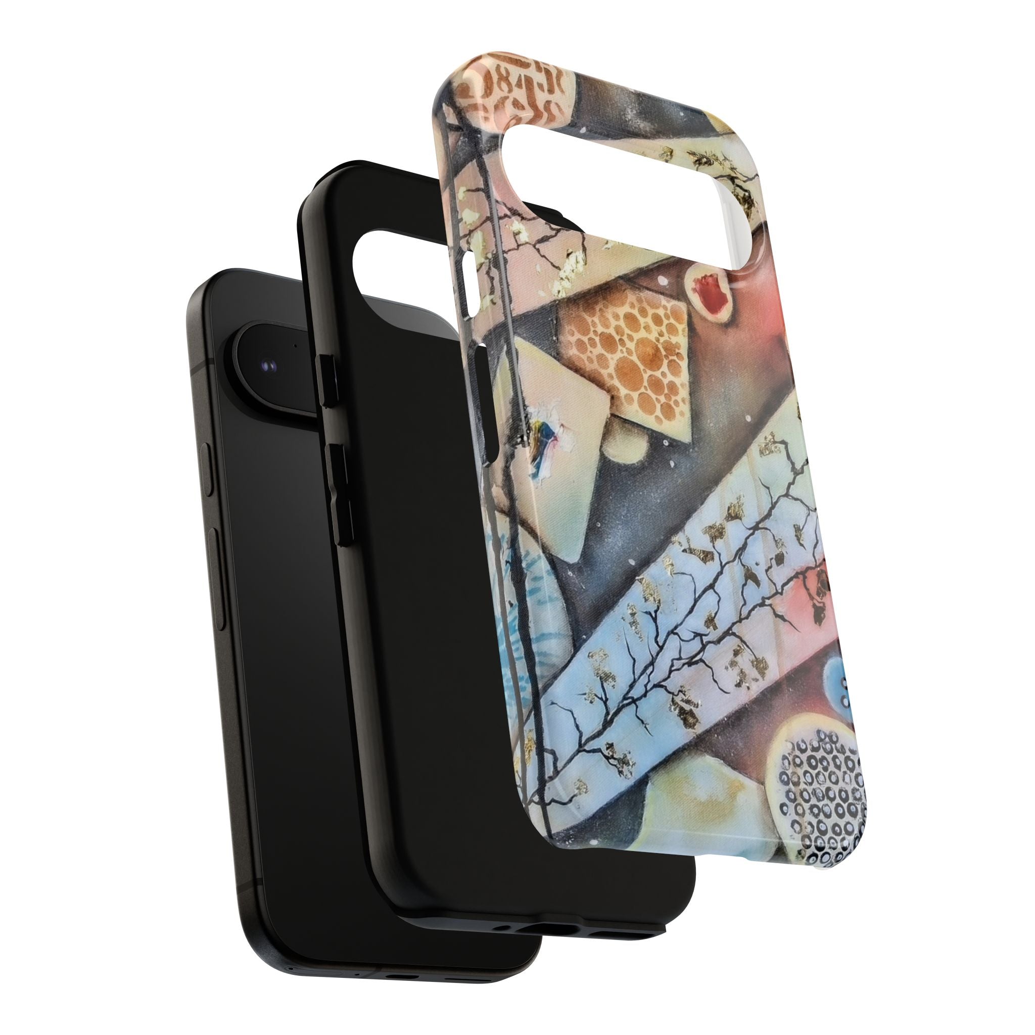 GOLDEN CARTOGRAPHY OF THE UNSEEN - Artistic Botanical Phone Case – Watercolor Nature Pattern Tough Case
