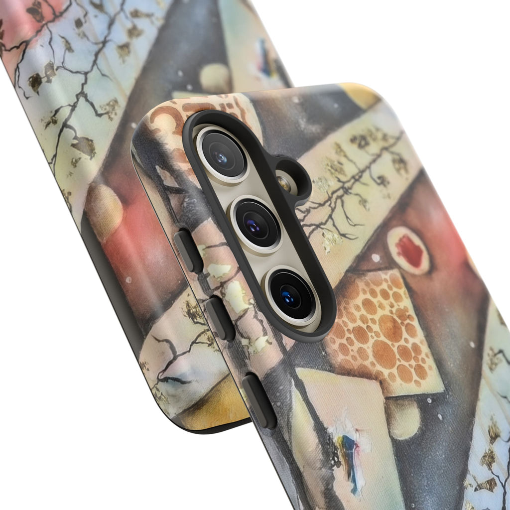 GOLDEN CARTOGRAPHY OF THE UNSEEN - Artistic Botanical Phone Case – Watercolor Nature Pattern Tough Case