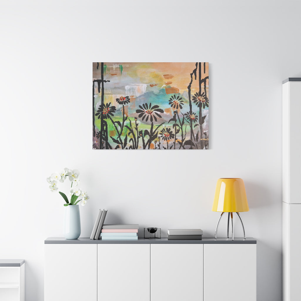 GUARDIANS OF THE WIND - Daisy Meadow Abstract Matte Canvas Wall Art