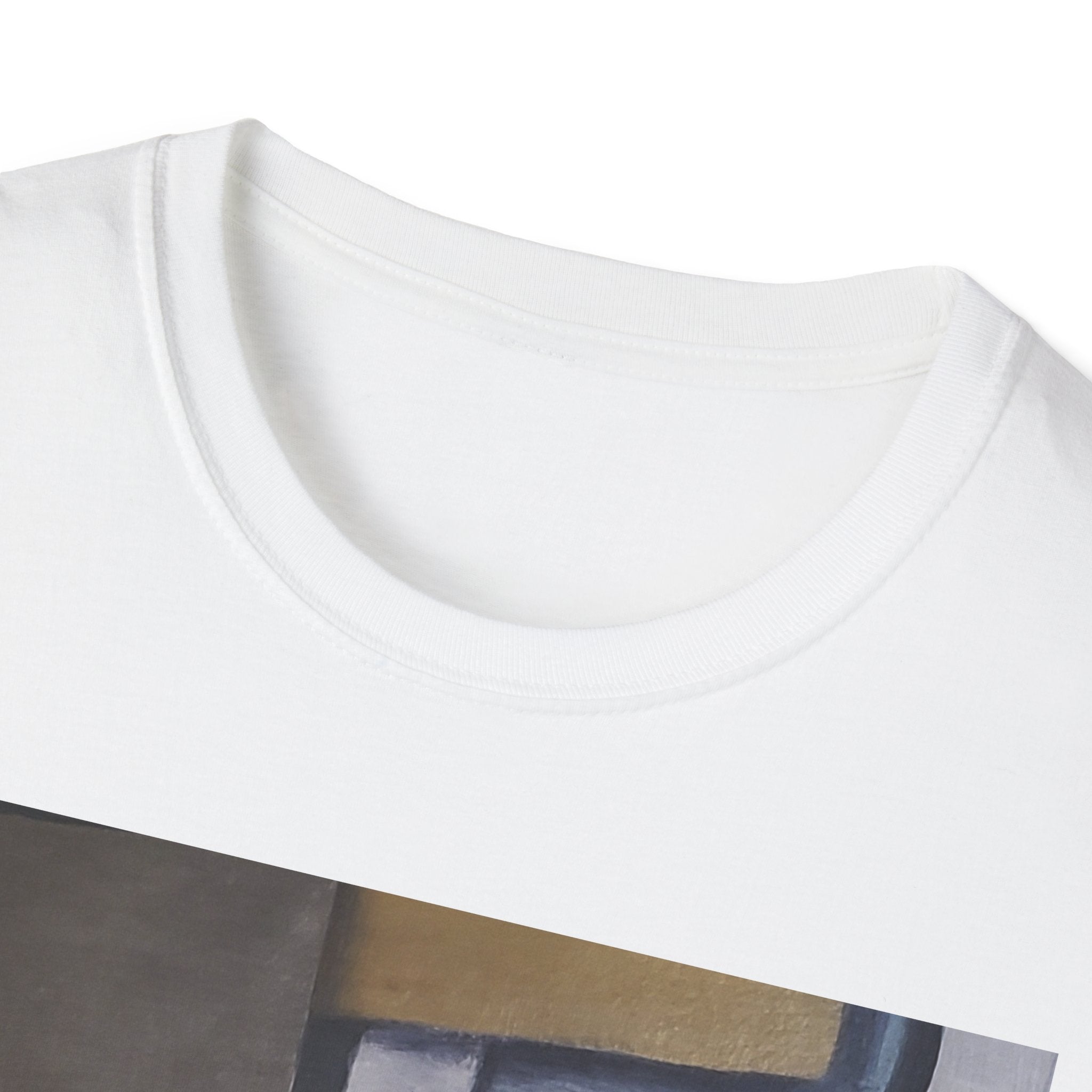 METALIC BLOCKS - Abstract Geometric Art T-Shirt — Modern Neutral Palette Design