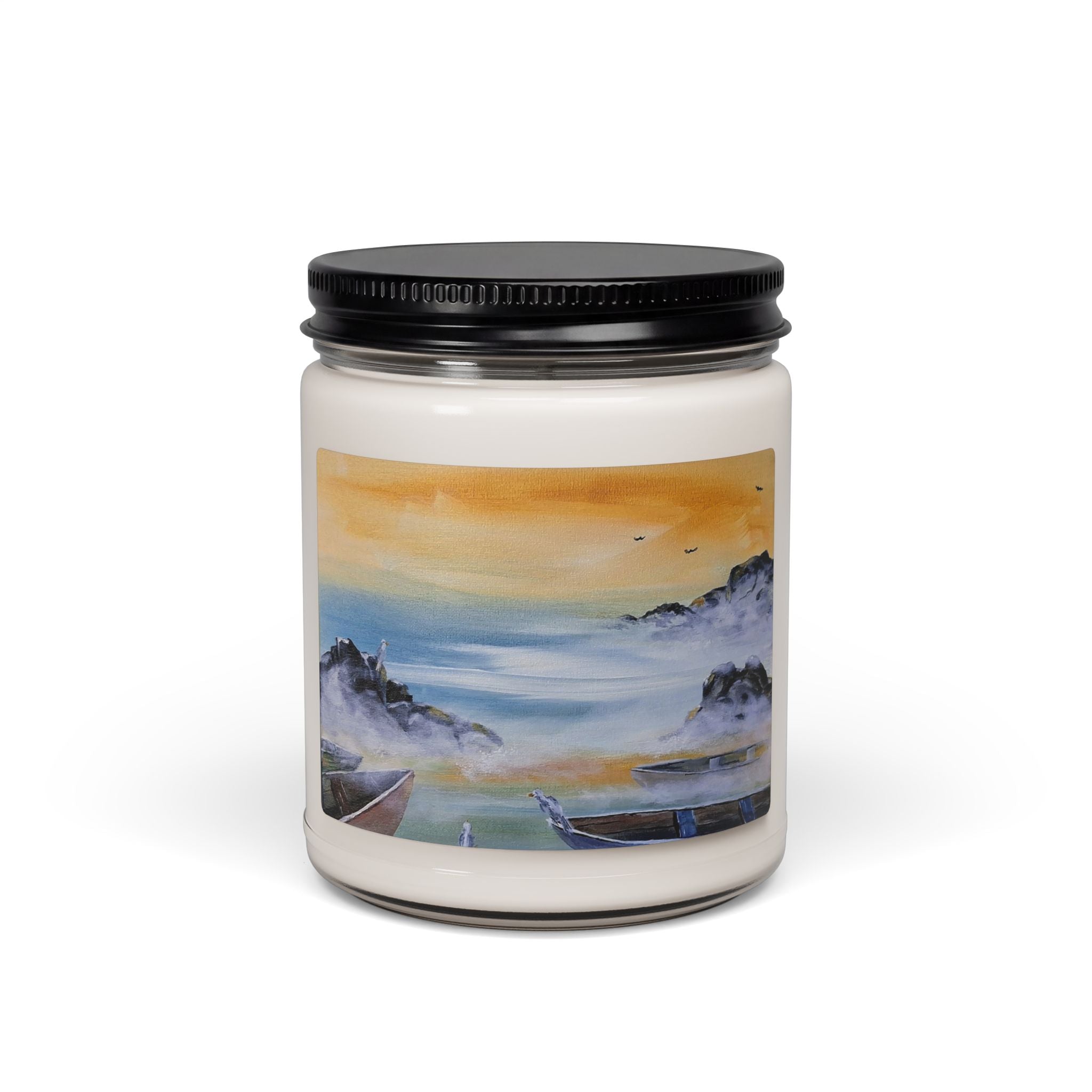 IN FOR THE NIGHT - Coastal sunset Soy Candle — 9oz Scented Jar (Beachy Ocean Scenery)