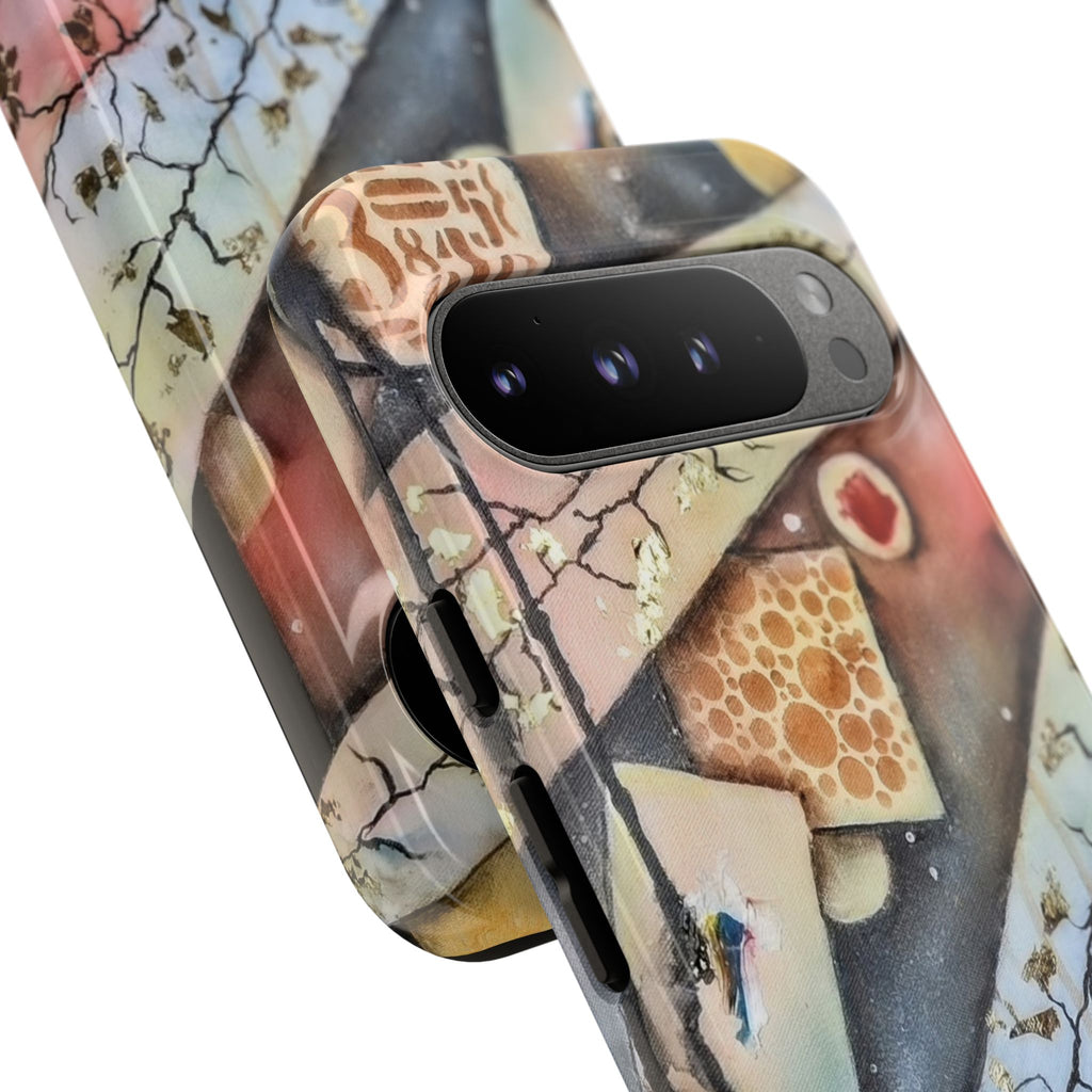 GOLDEN CARTOGRAPHY OF THE UNSEEN - Artistic Botanical Phone Case – Watercolor Nature Pattern Tough Case