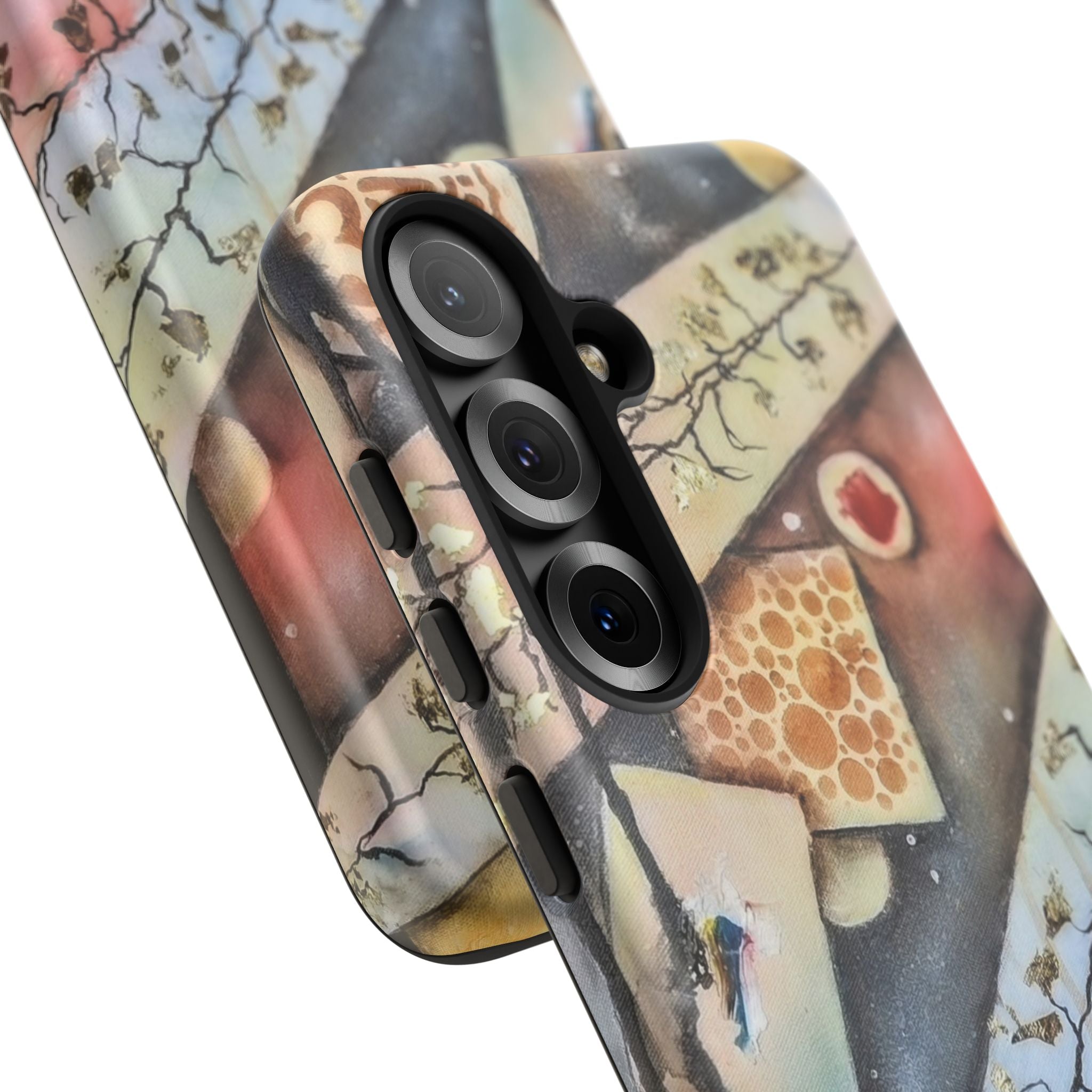 GOLDEN CARTOGRAPHY OF THE UNSEEN - Artistic Botanical Phone Case – Watercolor Nature Pattern Tough Case
