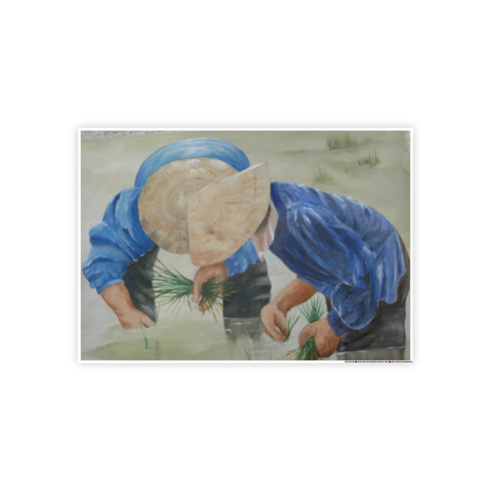 THE RICE PLANTERS - Gloss Poster – Rice Field Farmers Art Print (Vietnamese Farming Scene)
