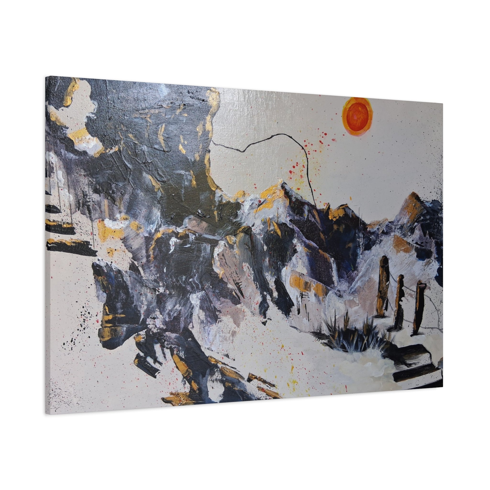 WHAT'S OVER THE RIDGE? - Abstract Desert Canvas Art – Matte Stretched 1.25"