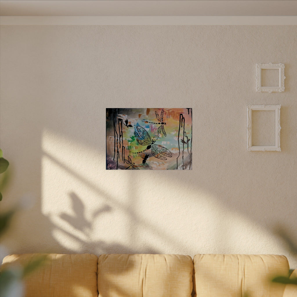 GUARDIANS OF THE LAND - Dragonfly Art Poster — Textured Matte Wall Print