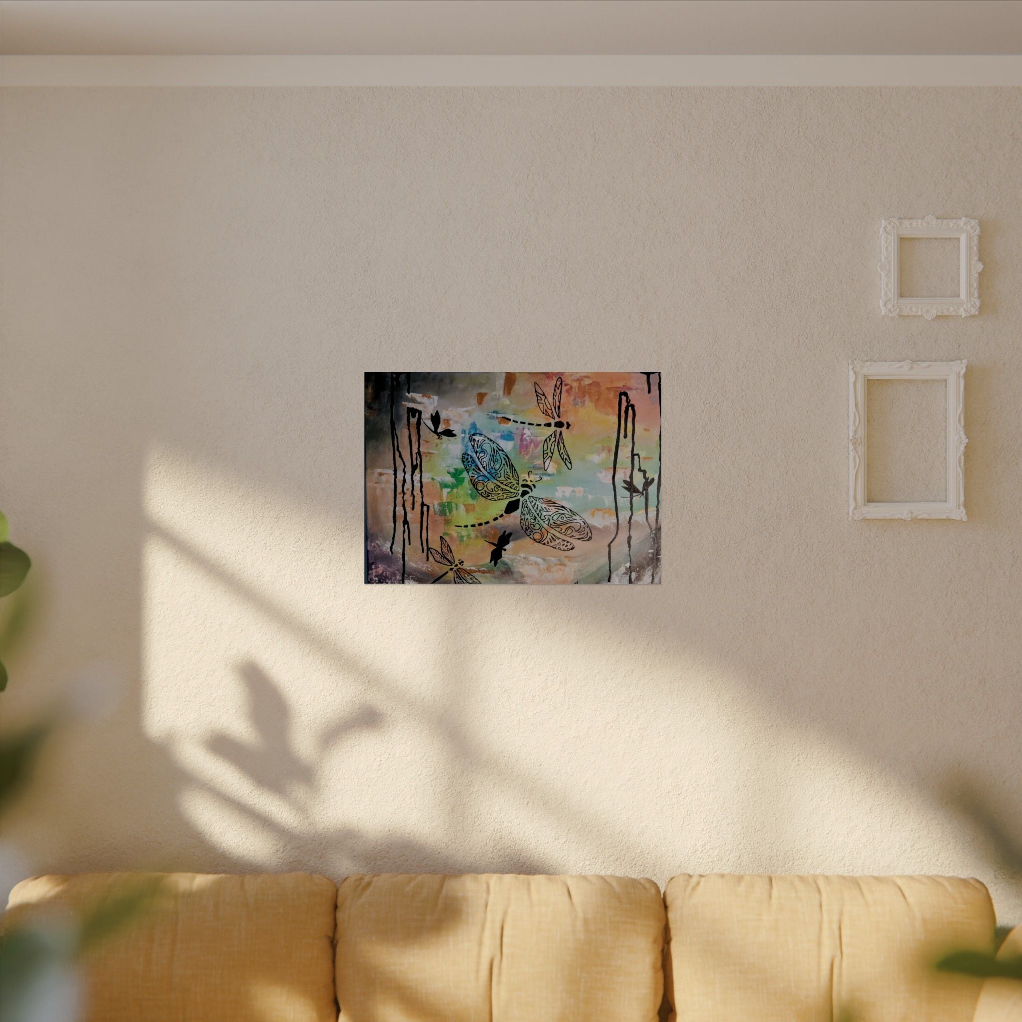 GUARDIANS OF THE LAND - Dragonfly Art Poster — Textured Matte Wall Print